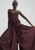 Gaeta Wide Corded Waistband Culottes - Burgundy sold by Frankie Shop