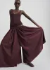 Gaeta Wide Corded Waistband Culottes - Burgundy sold by Frankie Shop