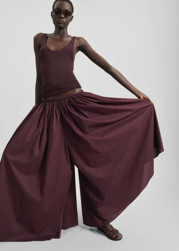 Gaeta Wide Corded Waistband Culottes - Burgundy sold by Frankie Shop
