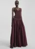 Gaeta Wide Corded Waistband Culottes - Burgundy sold by Frankie Shop