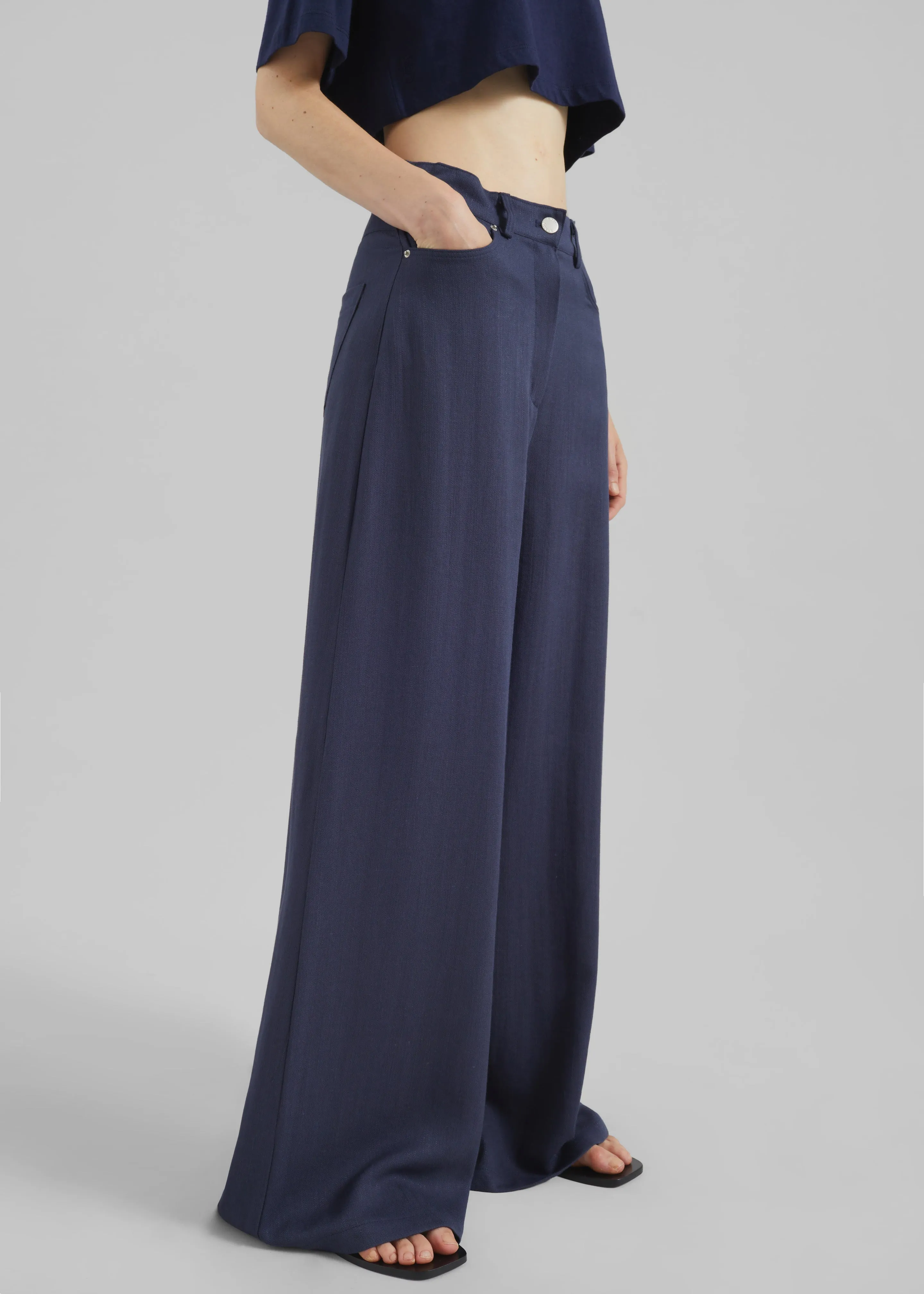 Mapello Wide Leg Pants - Navy sold by Frankie Shop product image thumbnail 5