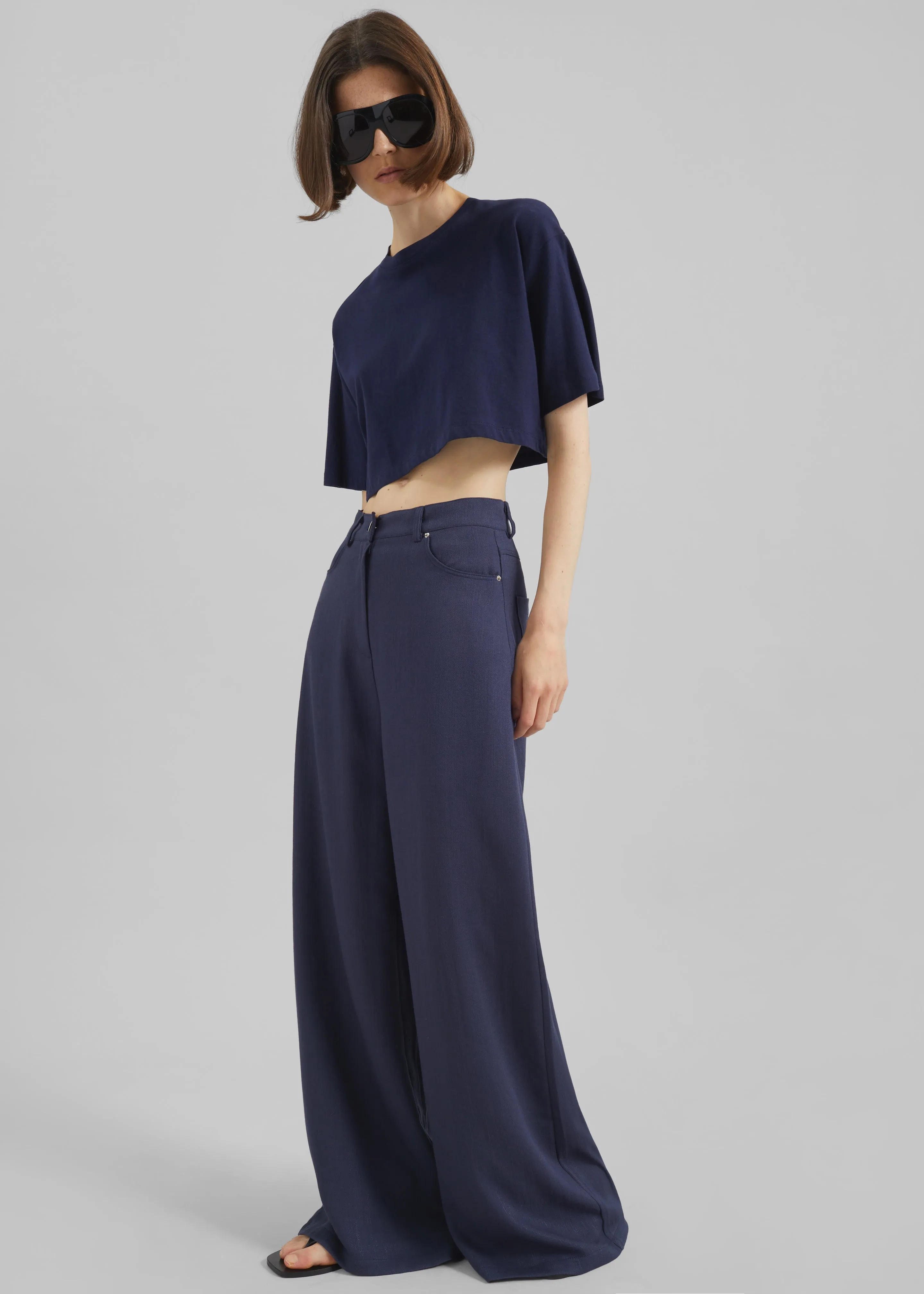 Mapello Wide Leg Pants - Navy sold by Frankie Shop product image thumbnail 2