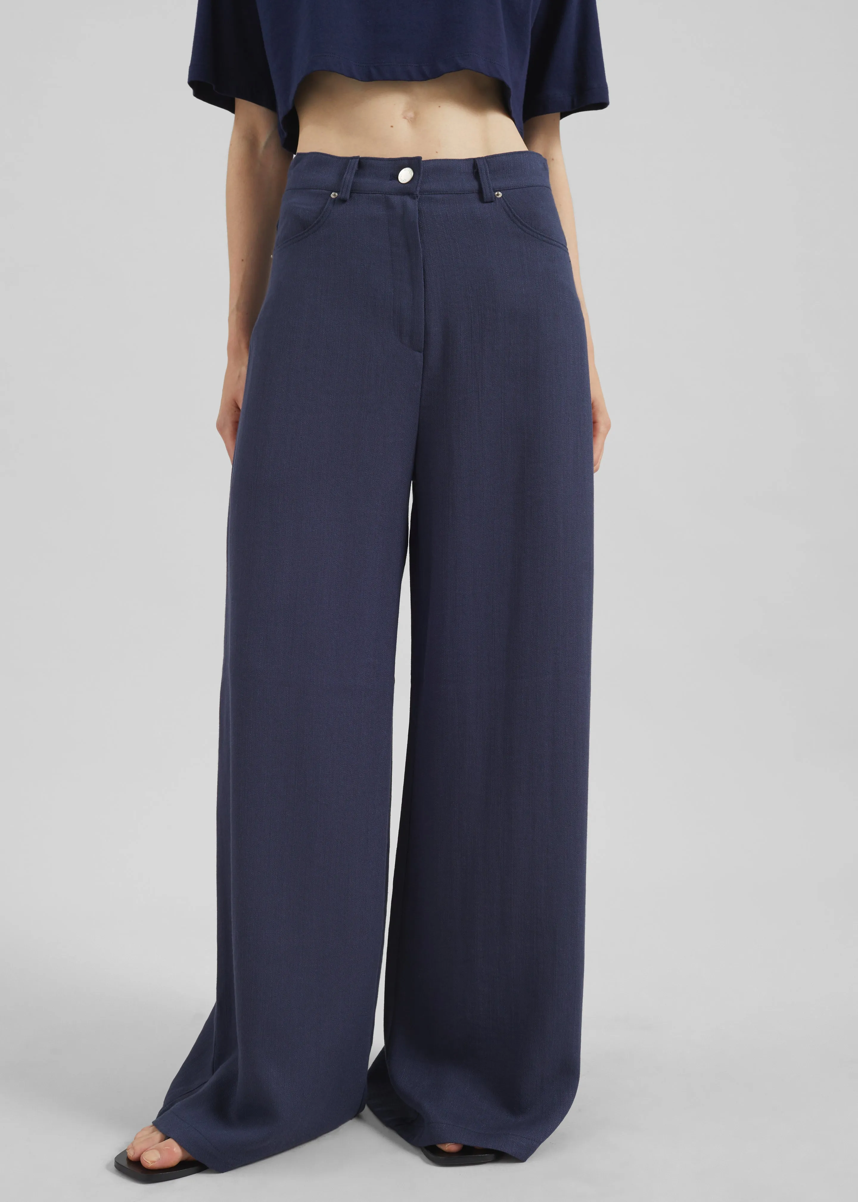 Mapello Wide Leg Pants - Navy sold by Frankie Shop product image thumbnail 4