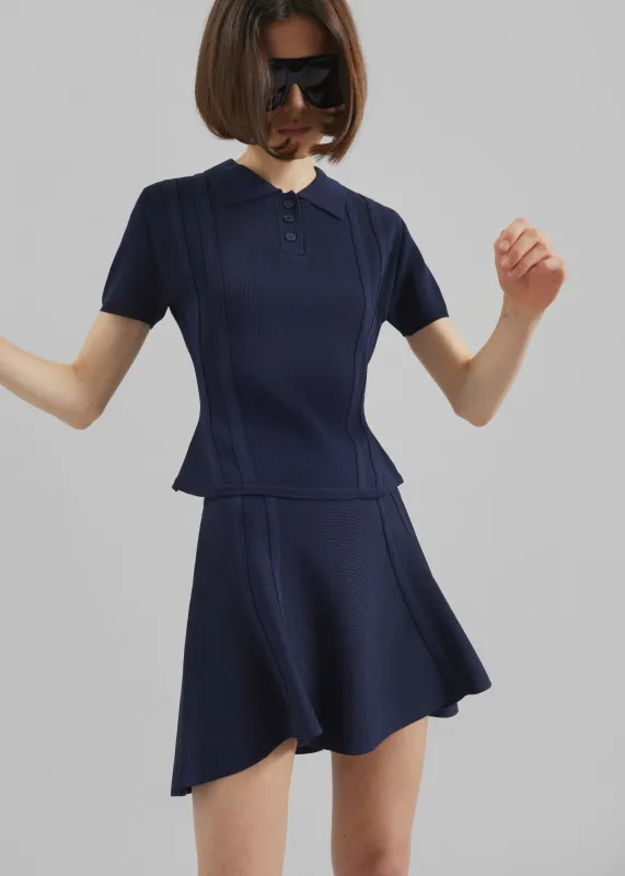 Kiama Sculpted Mini Skirt - Navy made by Frankie Shop