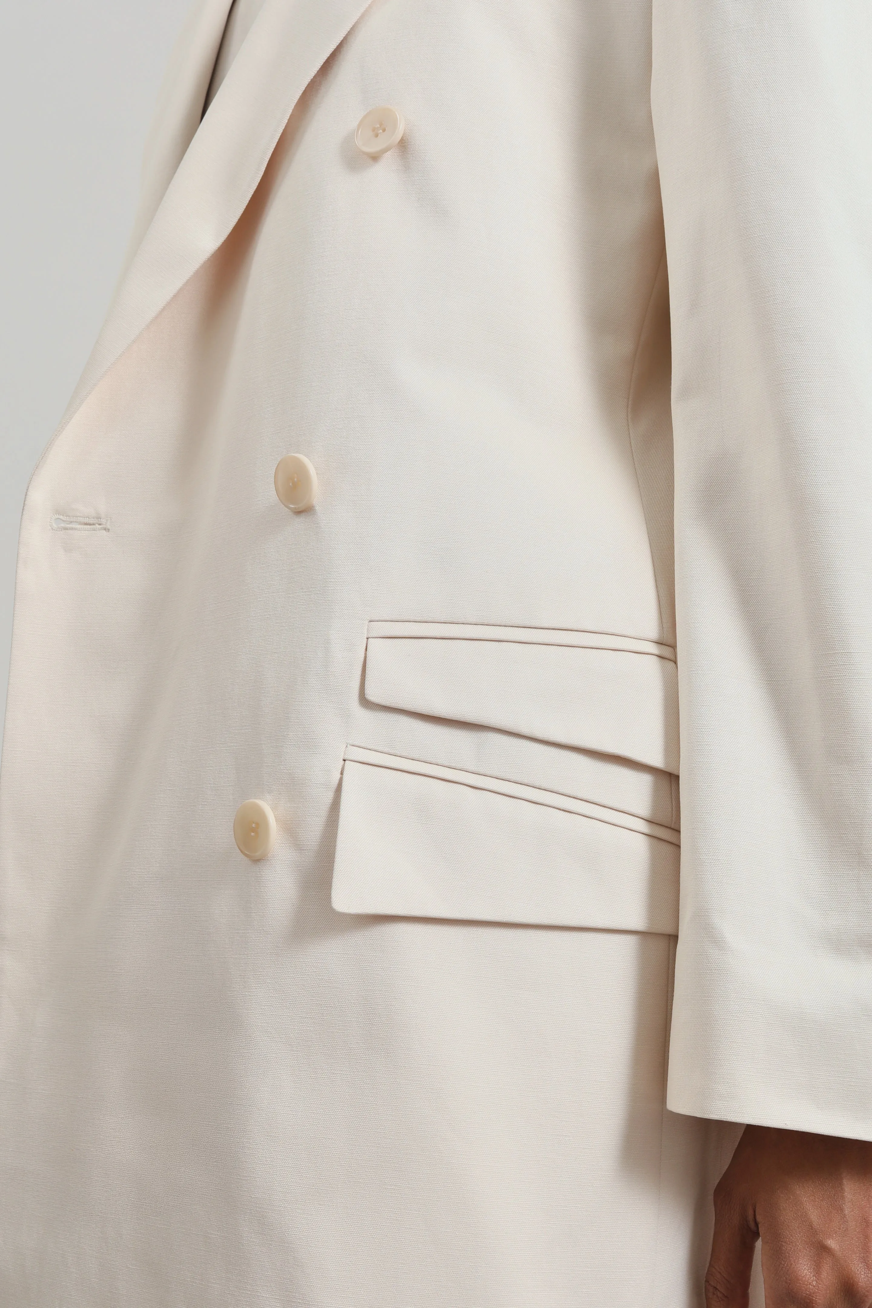 Dunleer Double-Breasted Blazer - Cream sold by Frankie Shop product image thumbnail 4