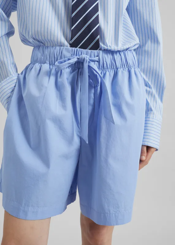 Tekla Poplin Pyjama Shorts - Cornflower Blue sold by Frankie Shop