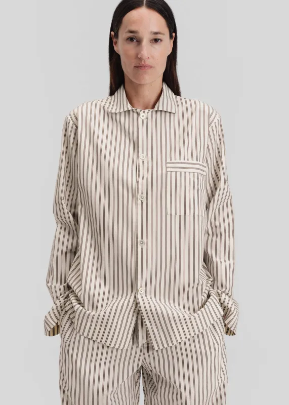 Tekla Poplin Pyjama Shirt - Hopper Stripes sold by Frankie Shop