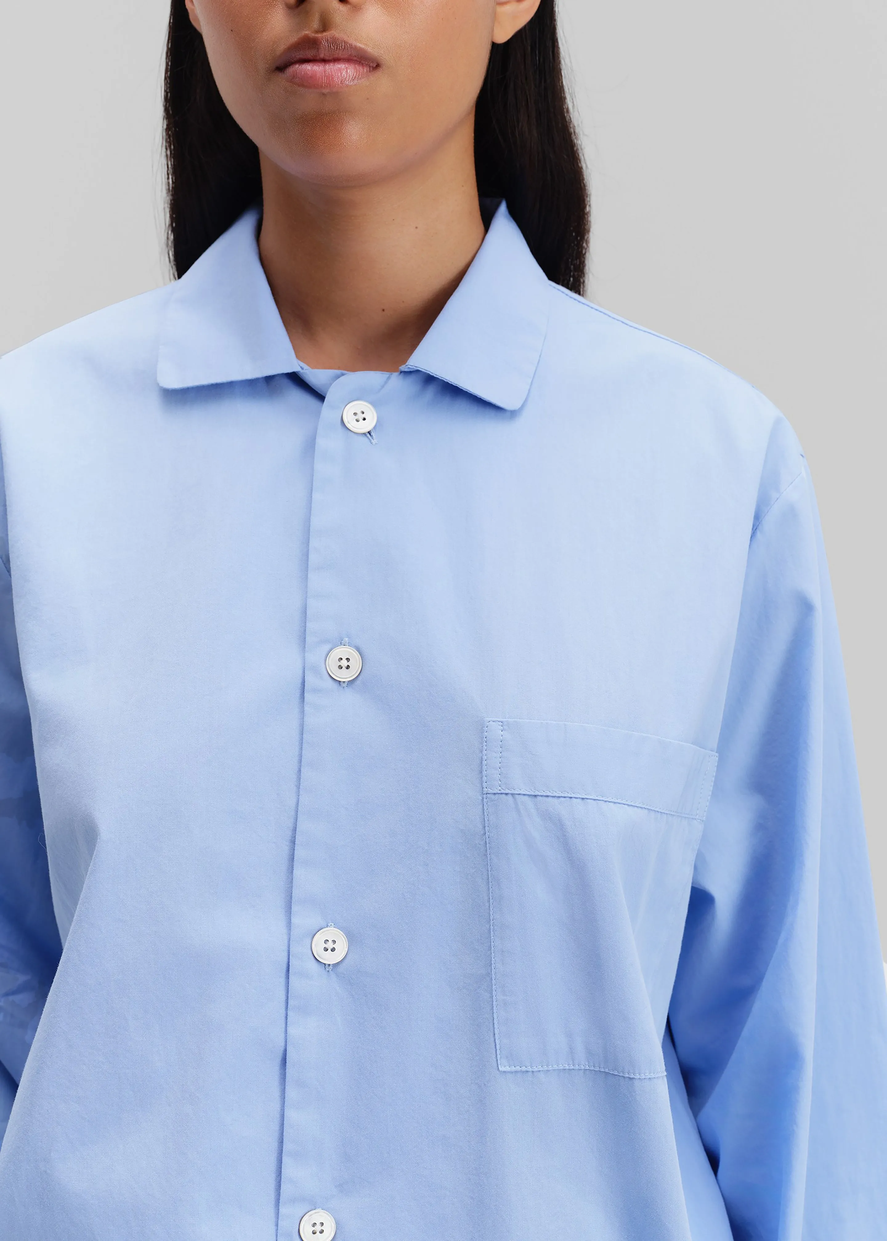 Tekla Poplin Pyjama Shirt - Cornflower Blue sold by Frankie Shop product image thumbnail 2