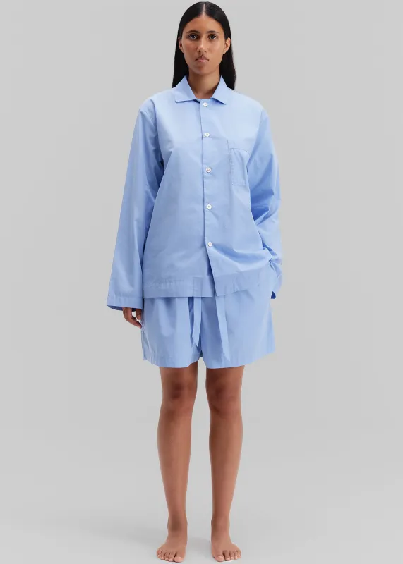 Tekla Poplin Pyjama Shirt - Cornflower Blue sold by Frankie Shop