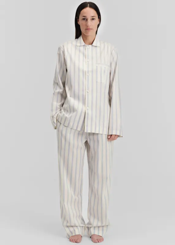 Tekla Poplin Pyjama Shirt - Needle Stripes made by Frankie Shop