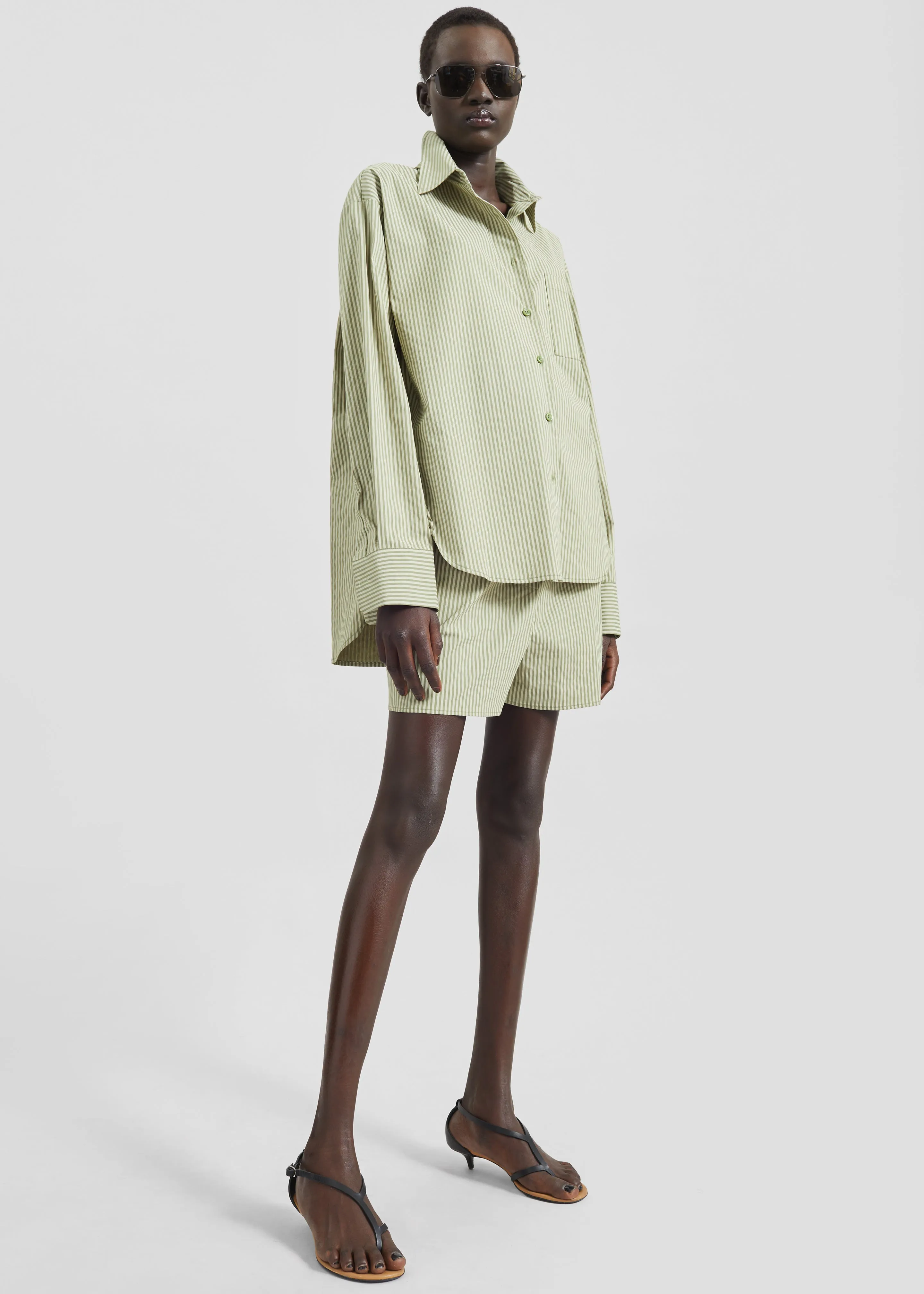 Lui Shirt - Green Stripe sold by Frankie Shop