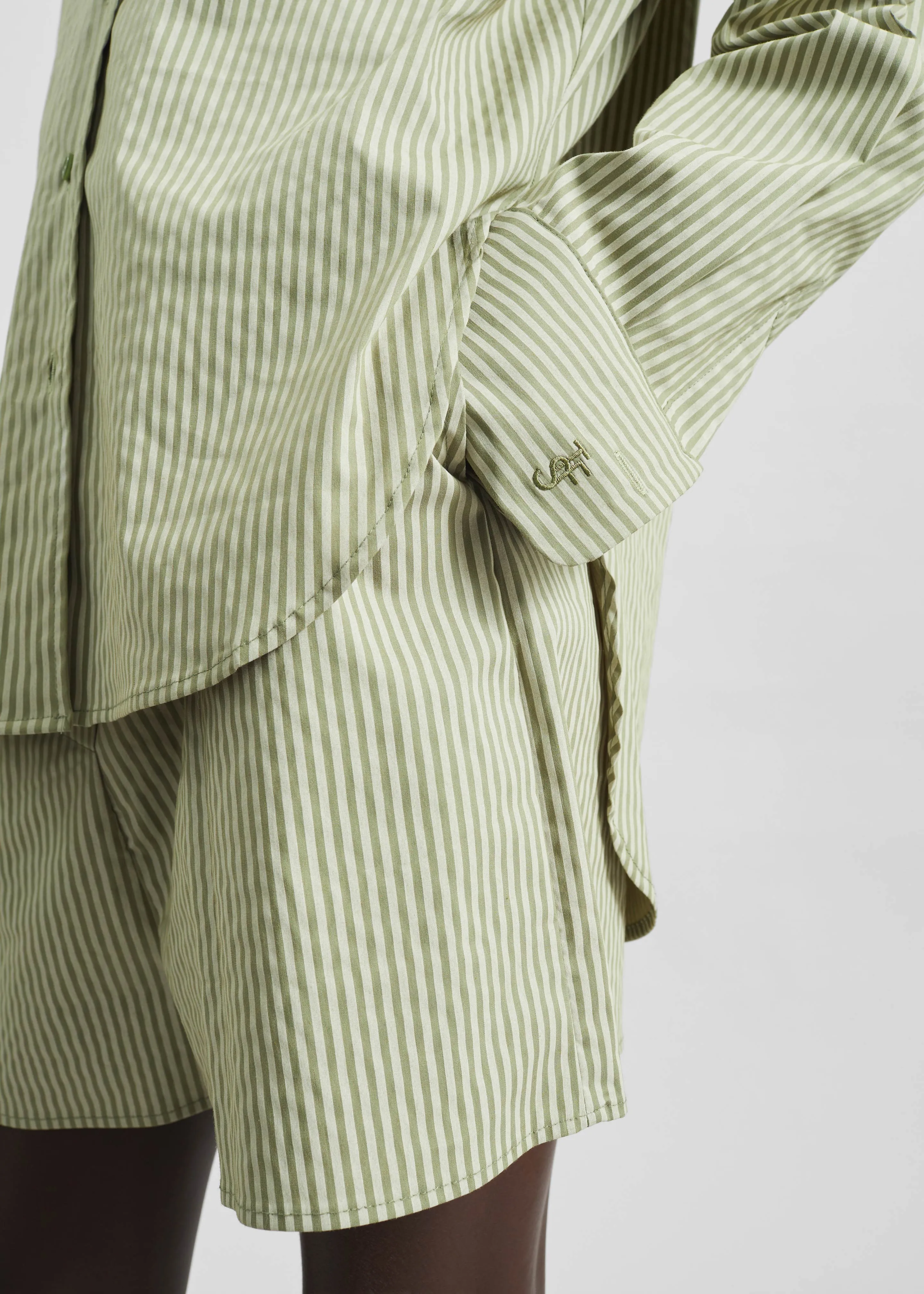 Lui Shirt - Green Stripe sold by Frankie Shop product image thumbnail 5