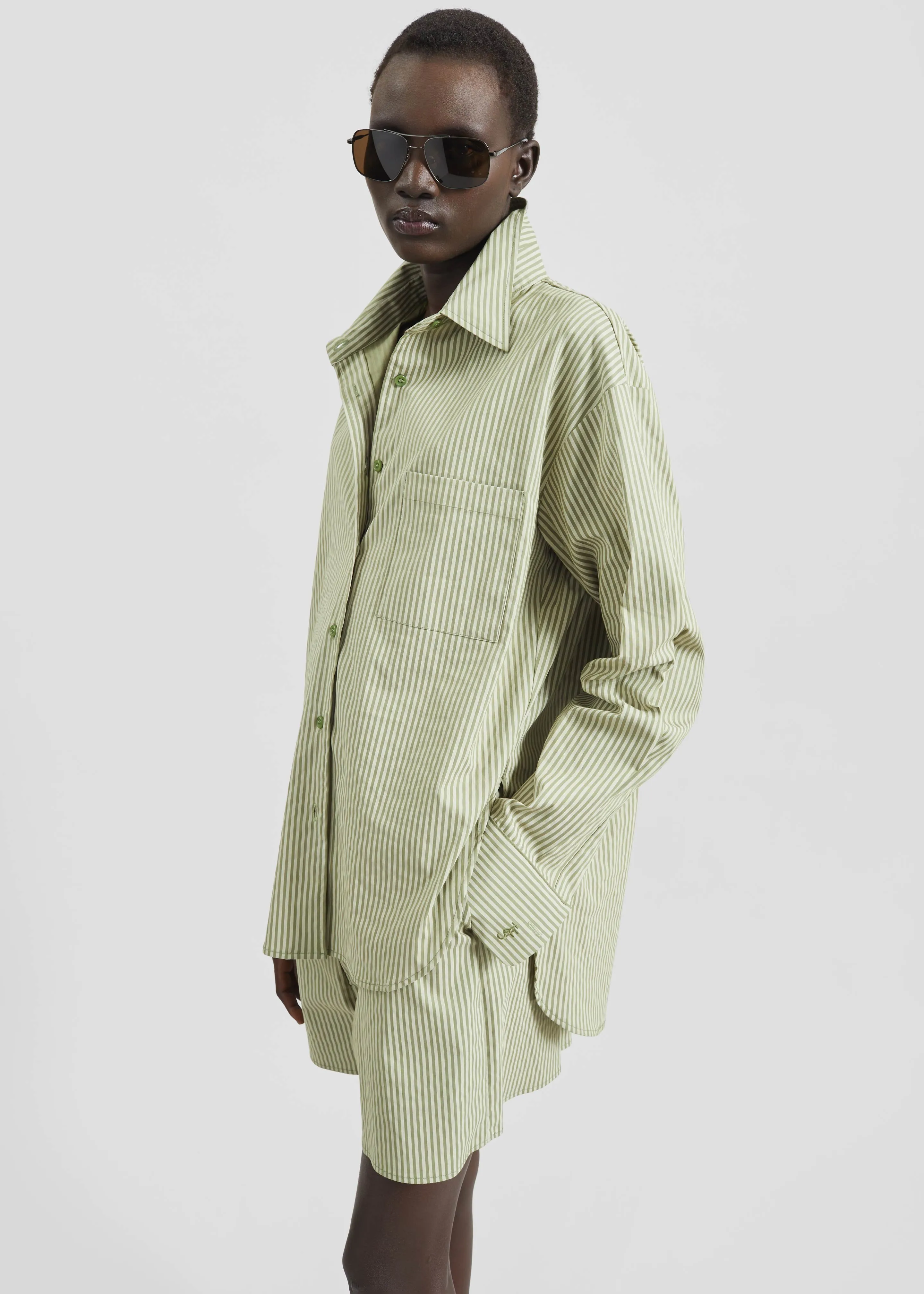 Lui Shirt - Green Stripe sold by Frankie Shop product image thumbnail 2