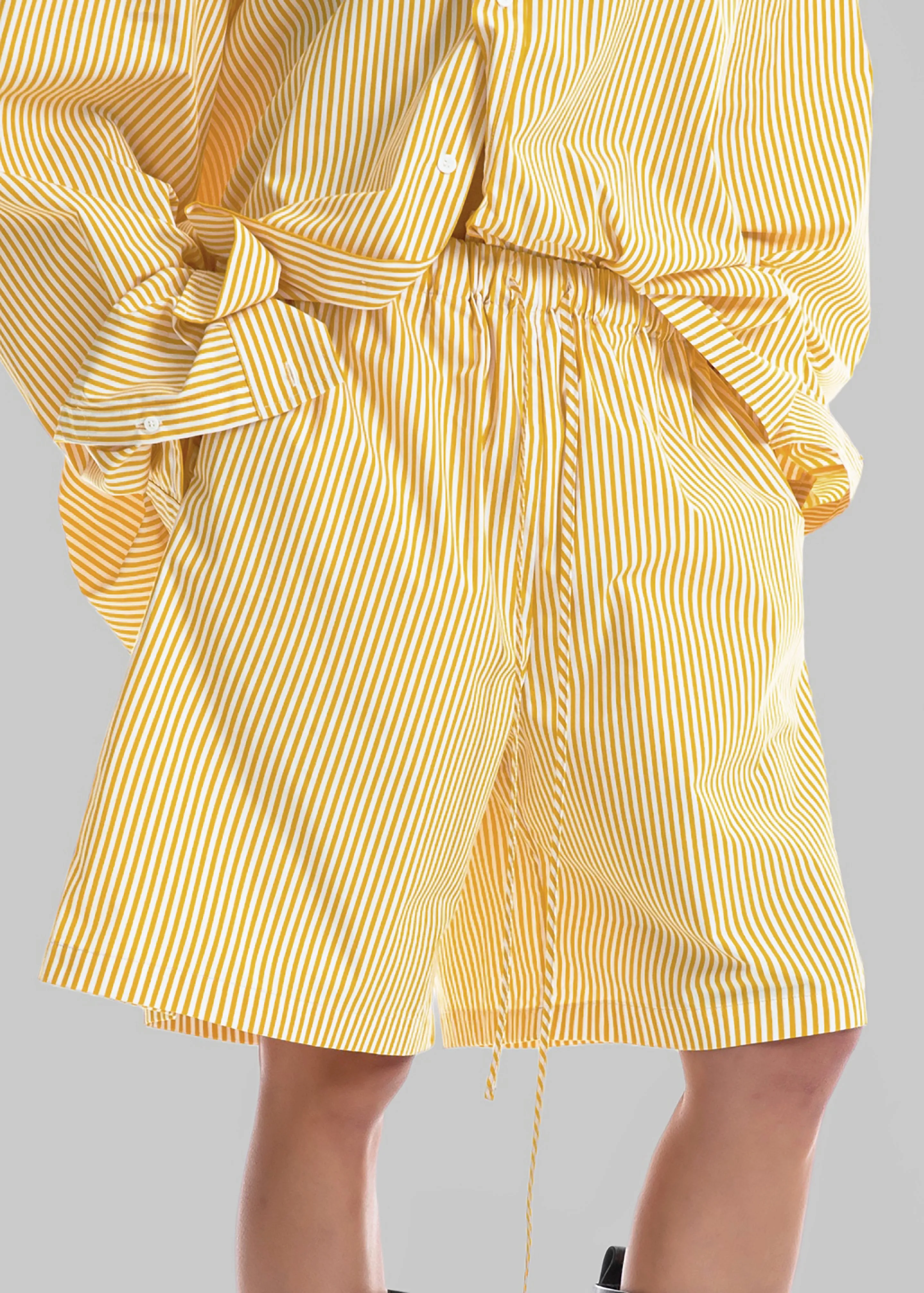 Rimini Bermuda Shorts - Yellow/White Stripe sold by Frankie Shop product image thumbnail 2