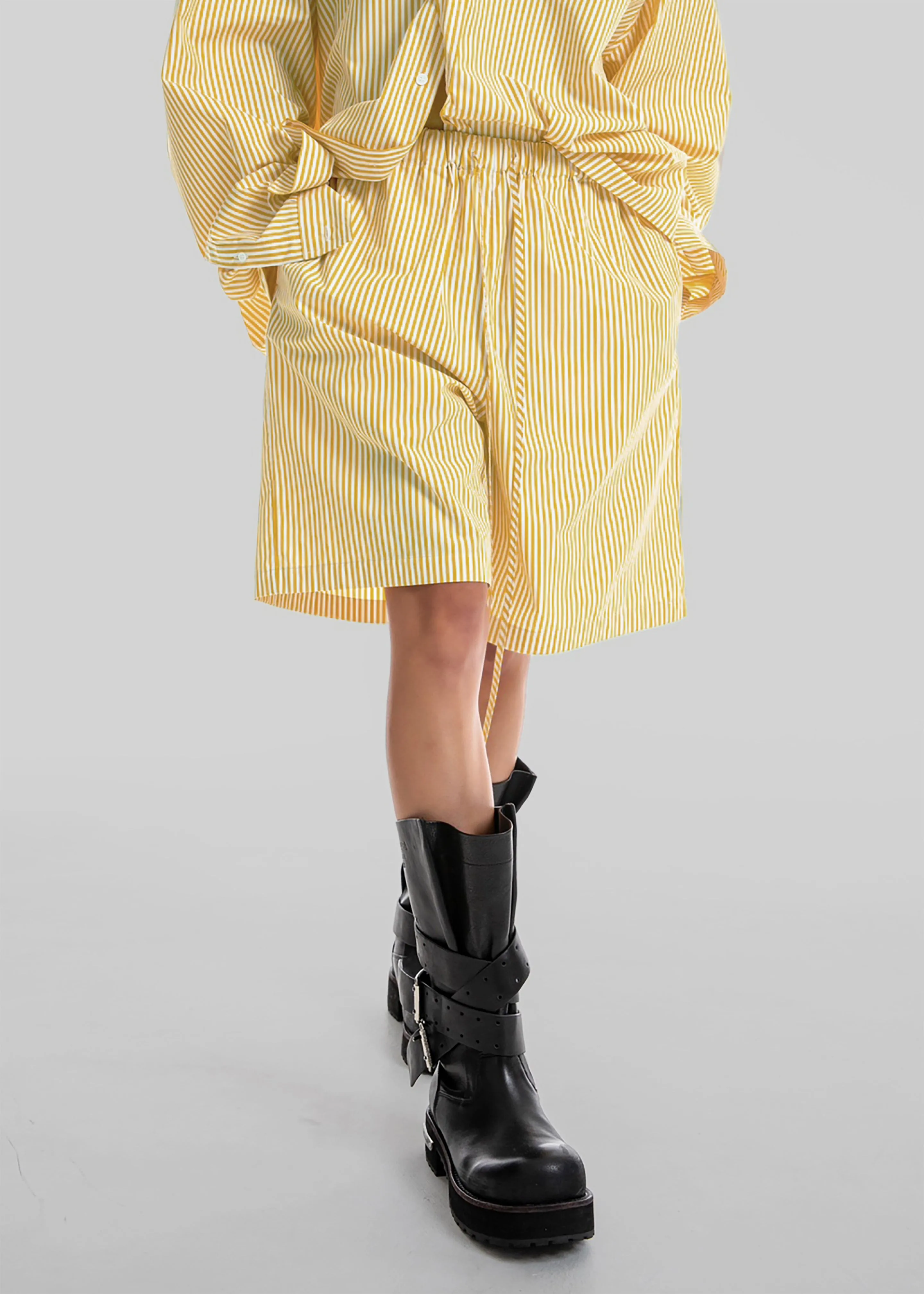 Rimini Bermuda Shorts - Yellow/White Stripe sold by Frankie Shop product image thumbnail 5