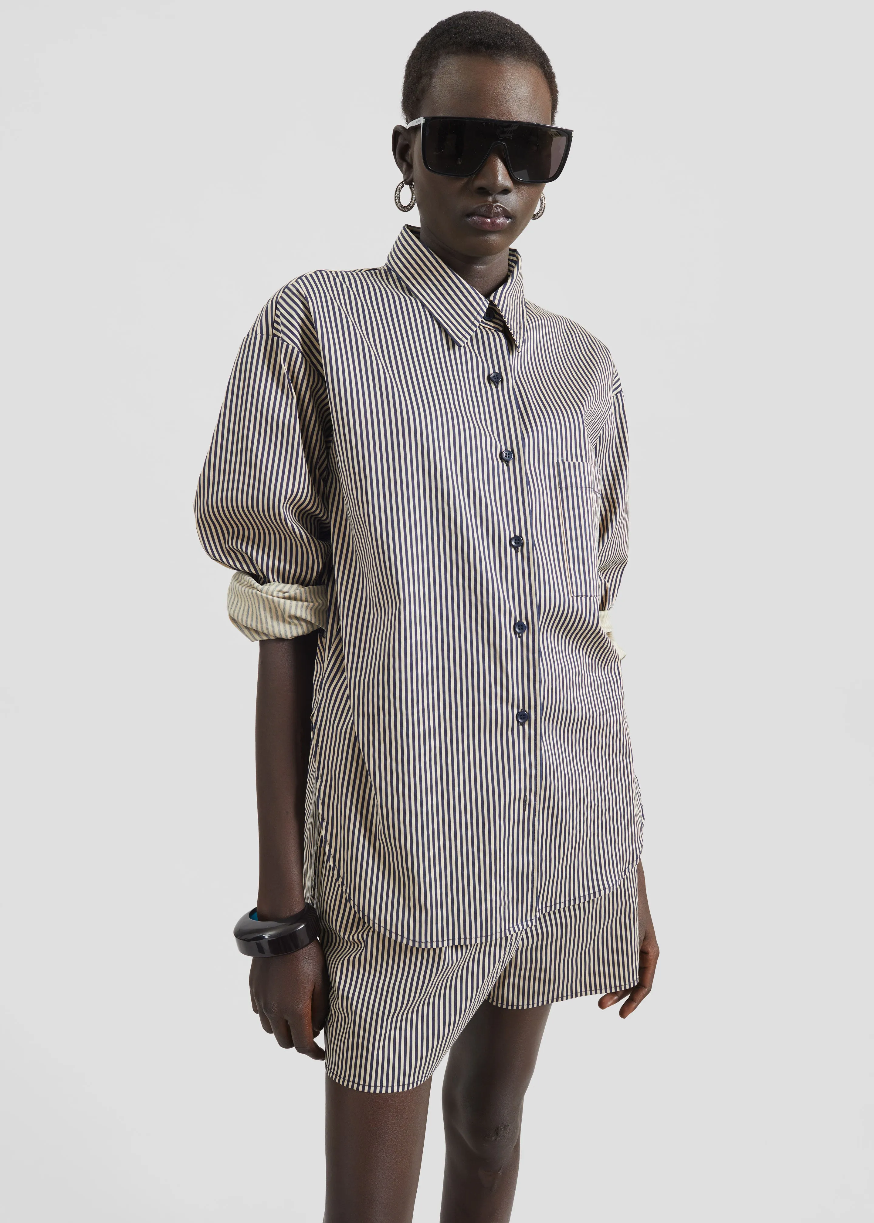 Lui Shirt - Beige/Navy Stripe sold by Frankie Shop product image thumbnail 2