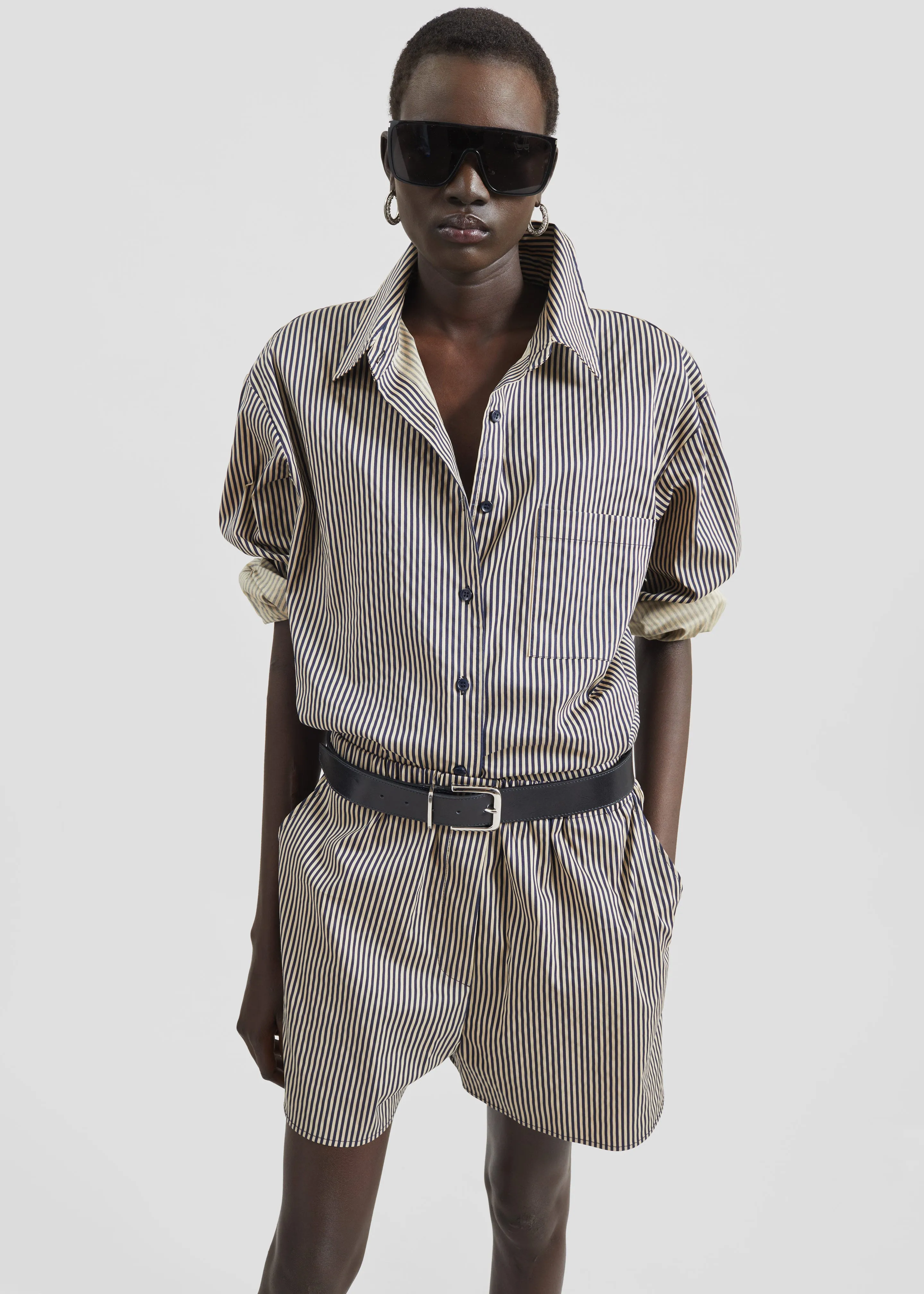 Lui Boxer Shorts - Beige/Navy Stripe sold by Frankie Shop product image thumbnail 2