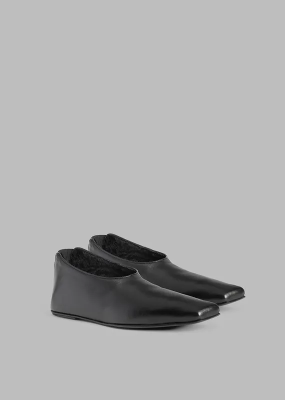 Loulou Studio Rachel Leather Slippers - Black sold by Frankie Shop