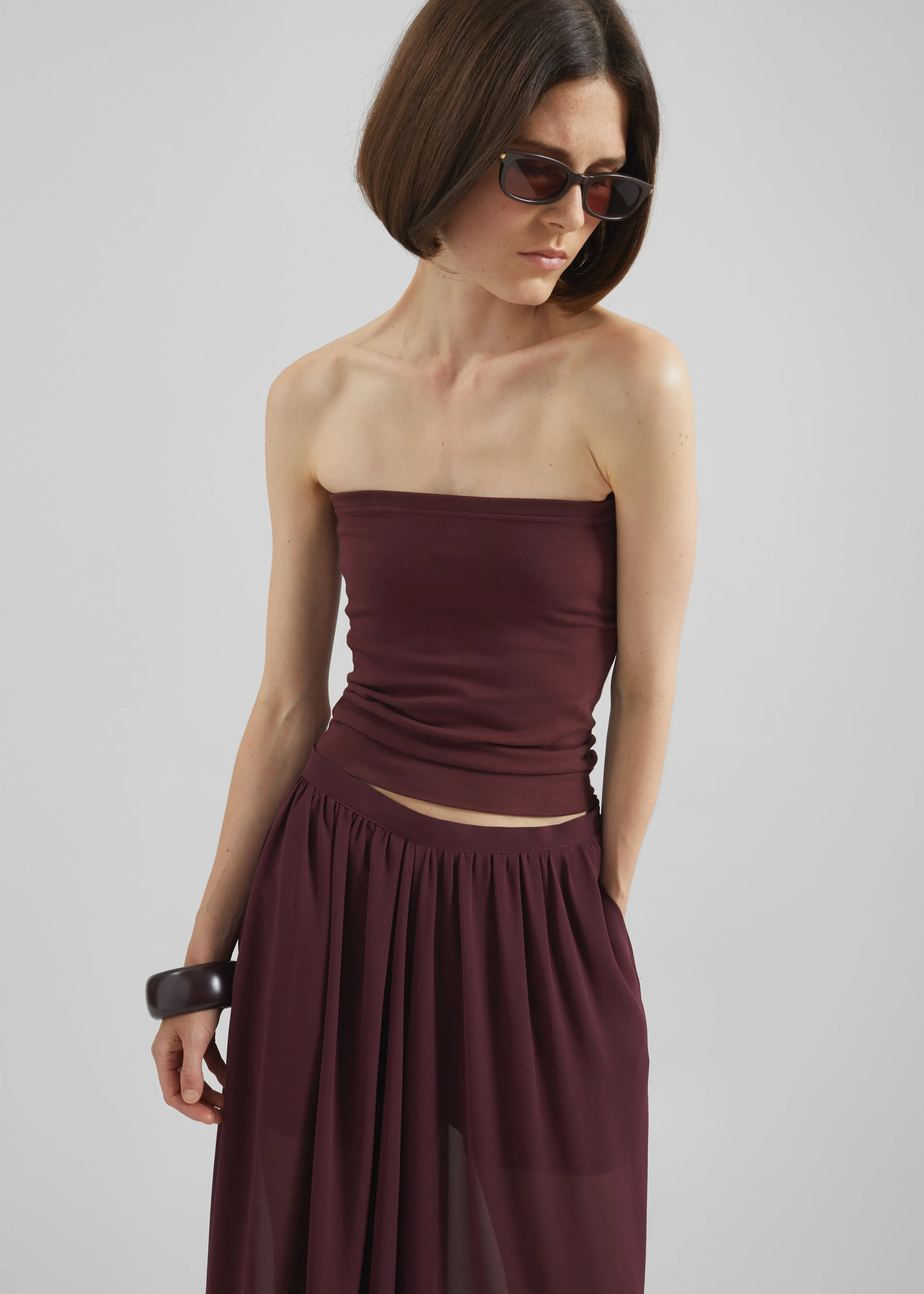 Solrae Tube Top - Burgundy sold by Frankie Shop