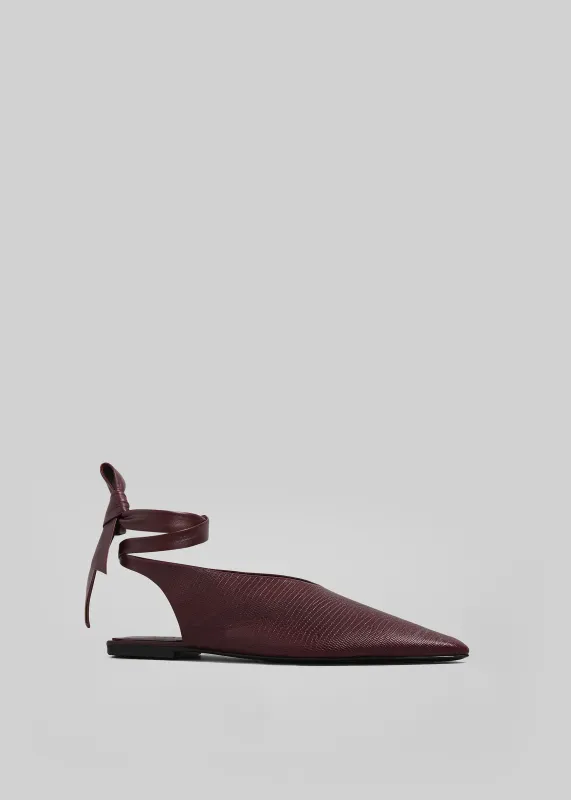 A.Emery The Maude Flats - Mulberry Embossed Lizard sold by Frankie Shop