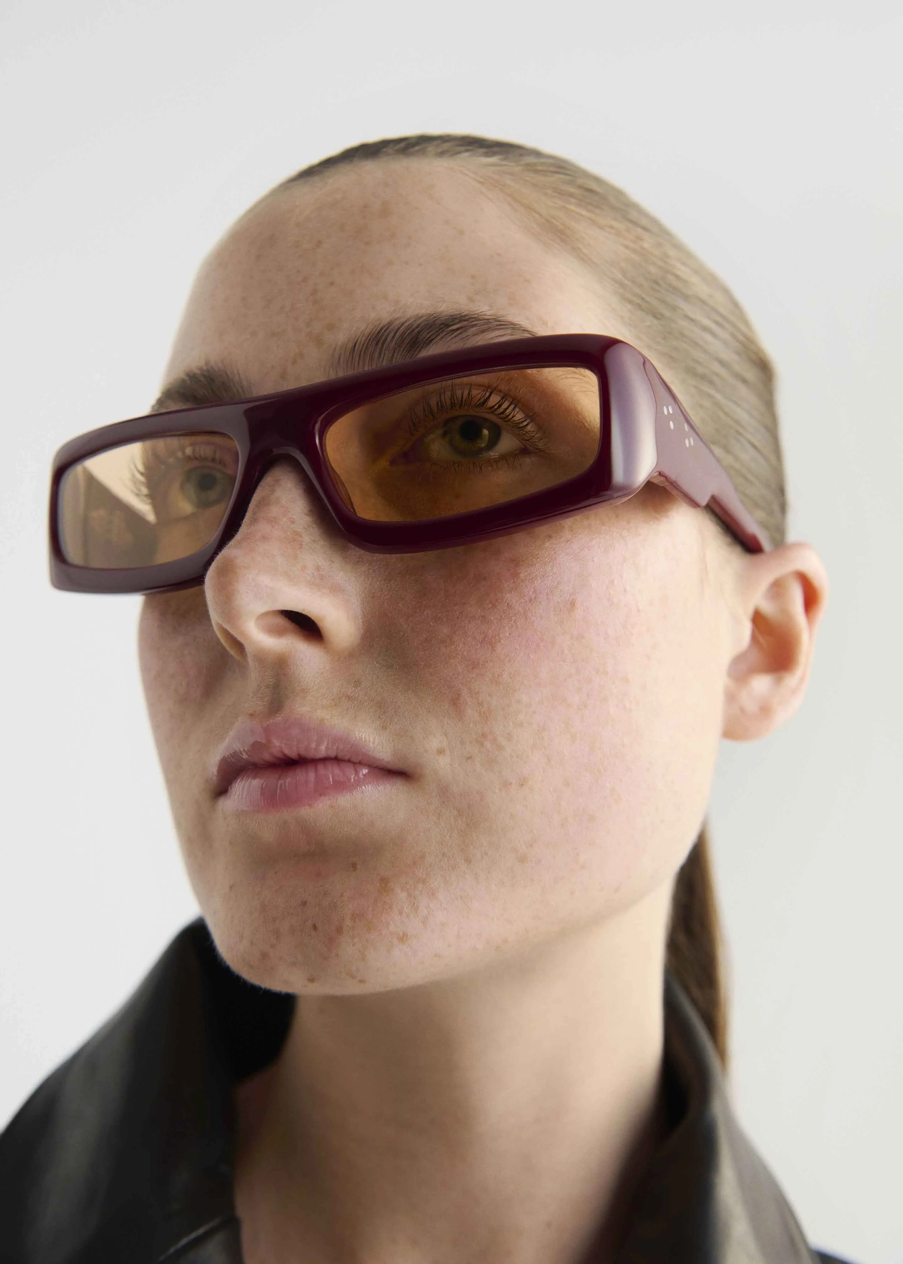 Port Tanger Daryan Sunglasses - Carmesi Acetate/Amber Lens sold by Frankie Shop