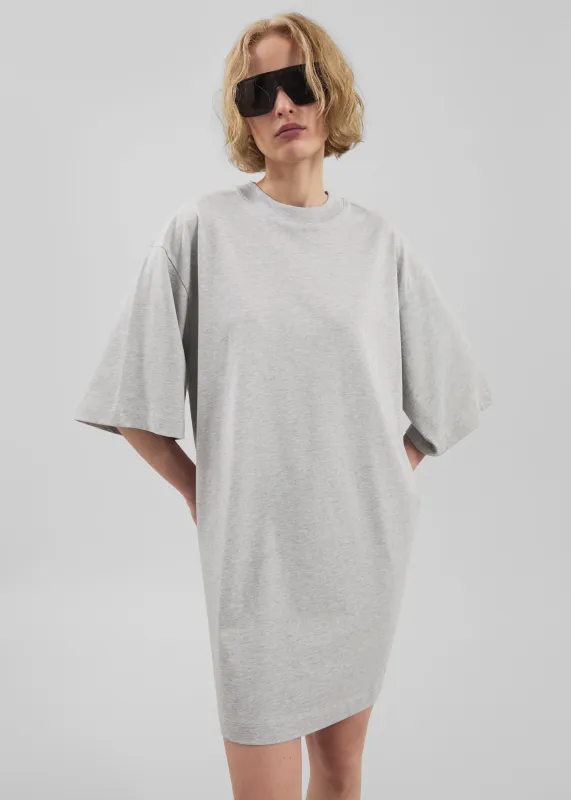 Loulou de Saison Ayaz Oversized T-Shirt Dress - Grey Melange sold by Frankie Shop