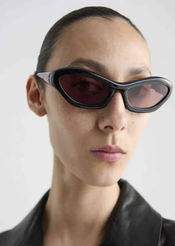 Port Tanger Hayya Sunglasses - Black Acetate/Tobacco Lens sold by Frankie Shop