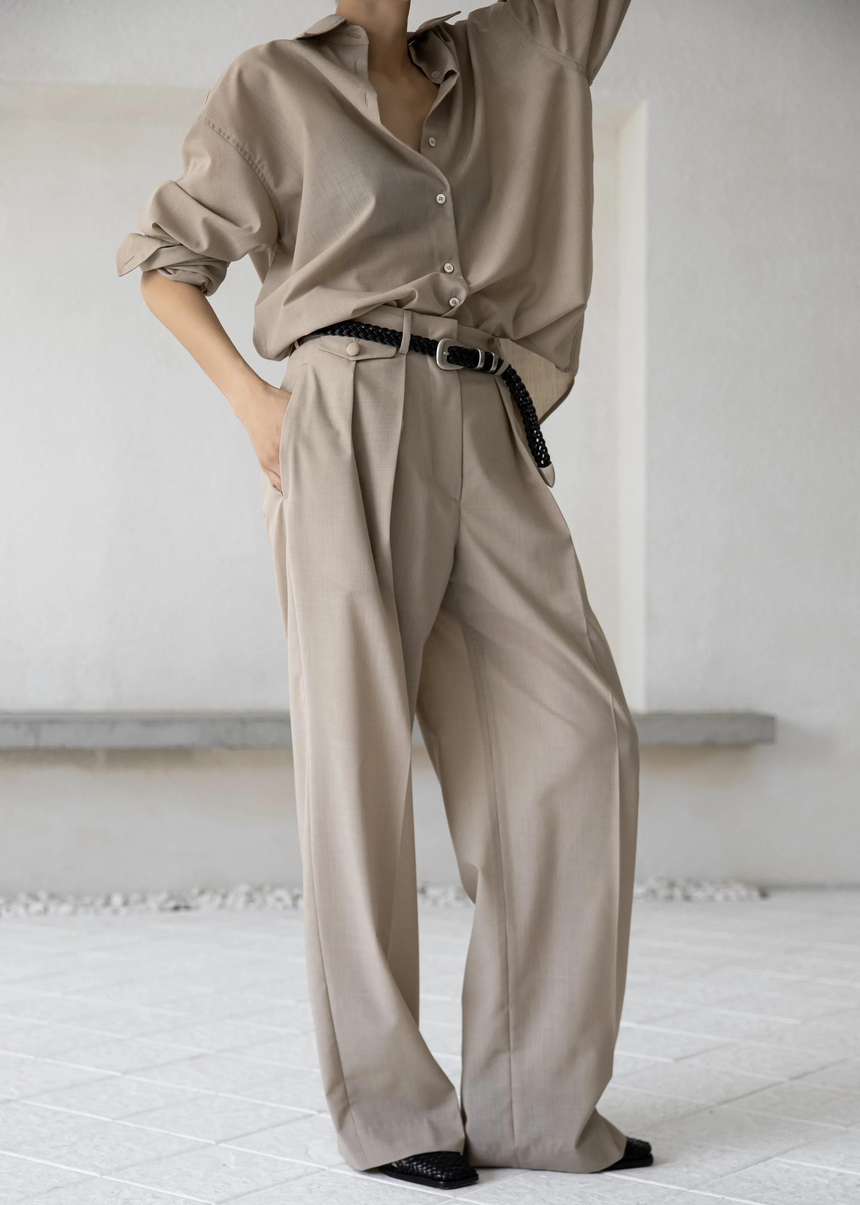 Meslay Sheer Shirt - Beige sold by Frankie Shop product image thumbnail 2