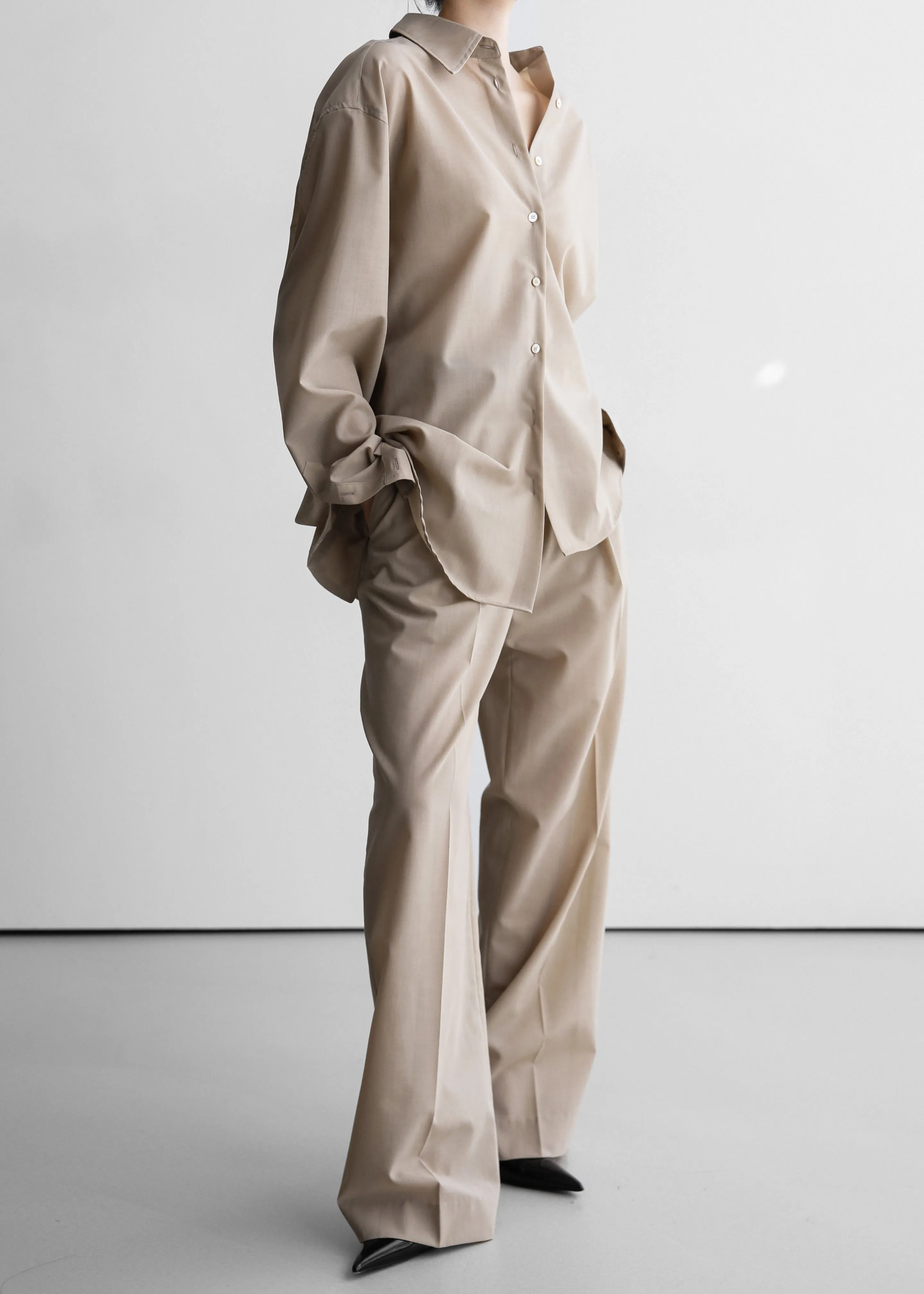 Meslay Sheer Shirt - Beige sold by Frankie Shop product image thumbnail 5