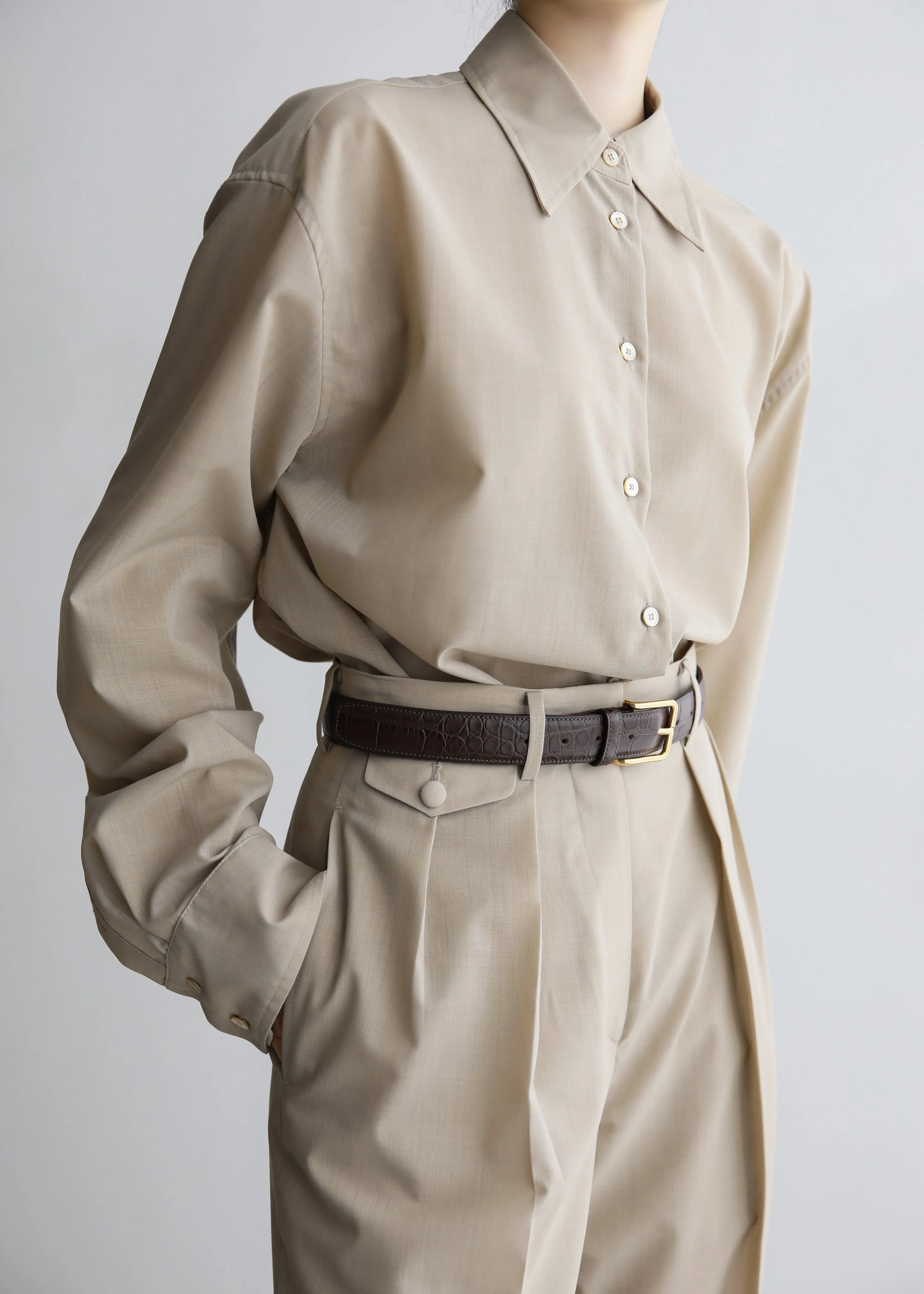 Meslay Sheer Shirt - Beige sold by Frankie Shop product image thumbnail 3