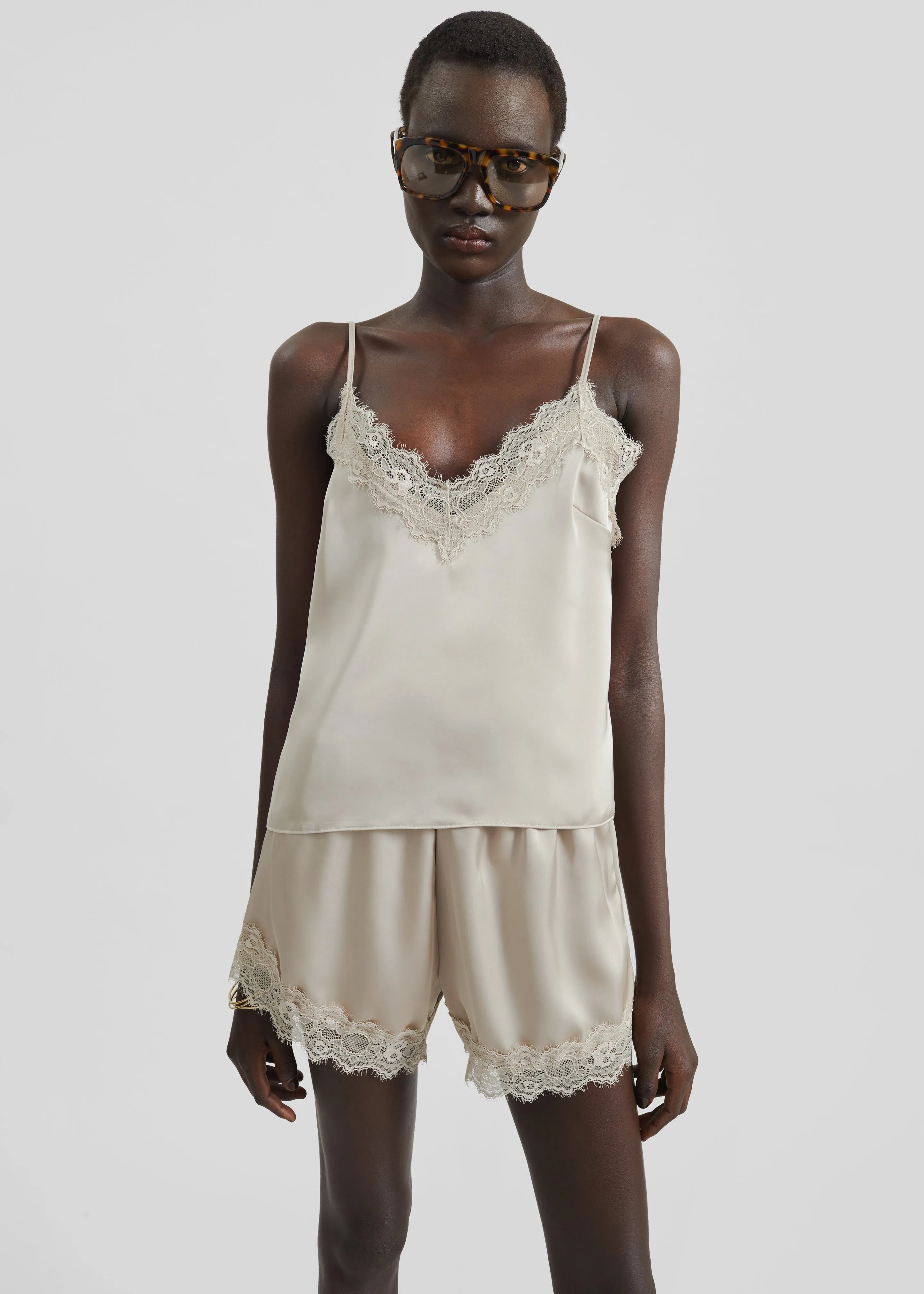 Varnell Satin Lace Top - Beige sold by Frankie Shop product image thumbnail 5