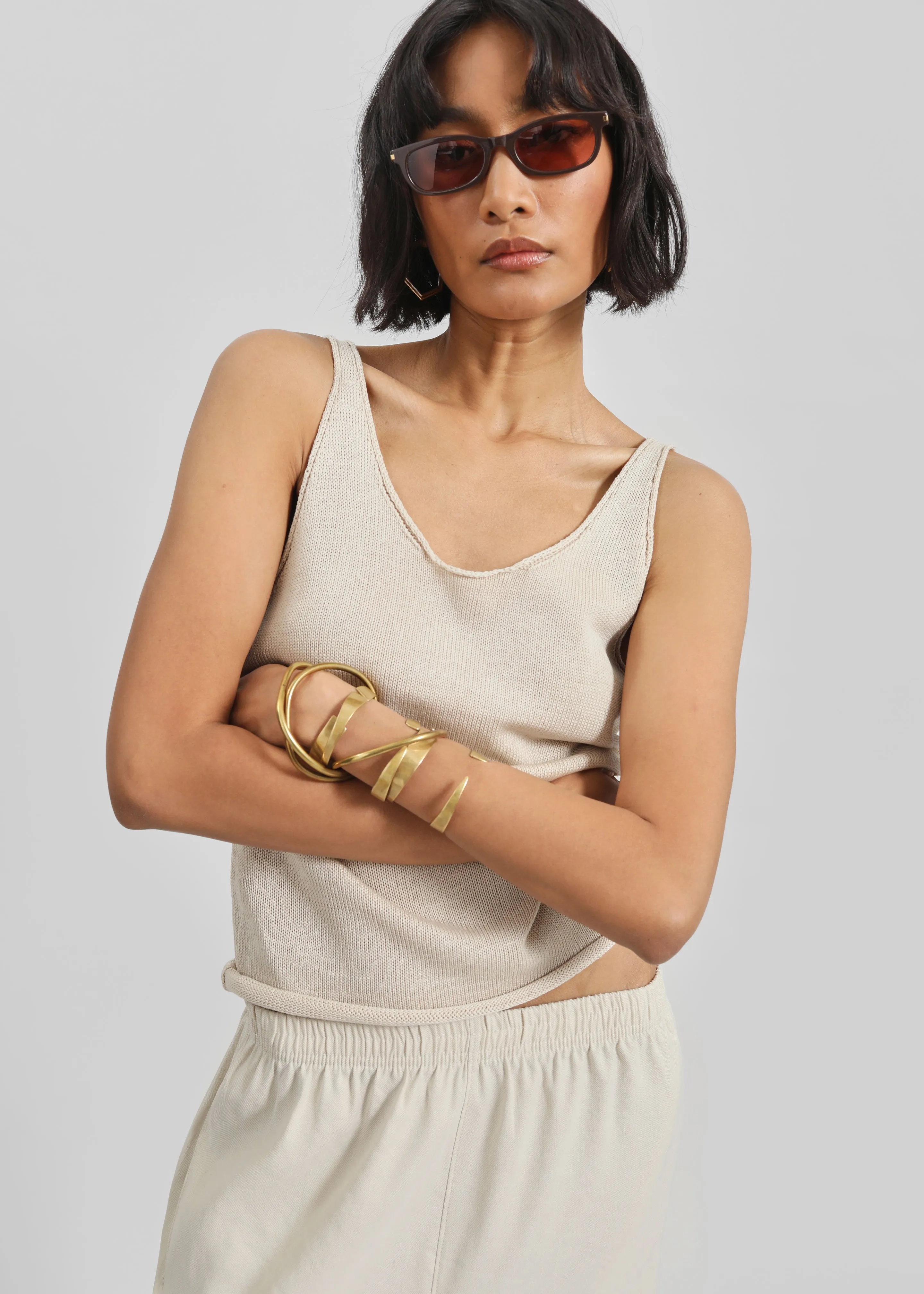 Islay Open-Back Knit Tank - Beige sold by Frankie Shop product image thumbnail 4