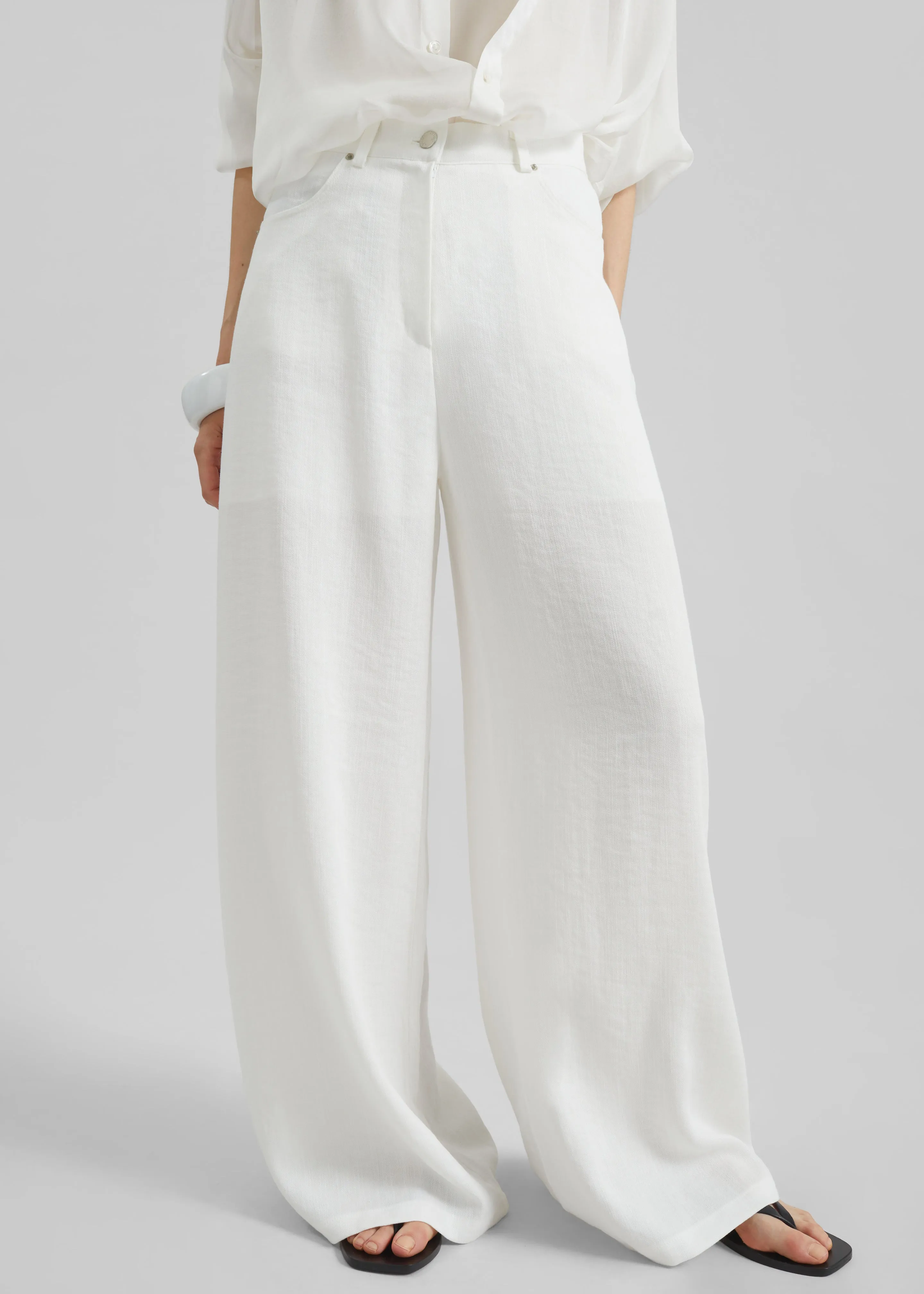 Mapello Wide Leg Pants - White sold by Frankie Shop product image thumbnail 2