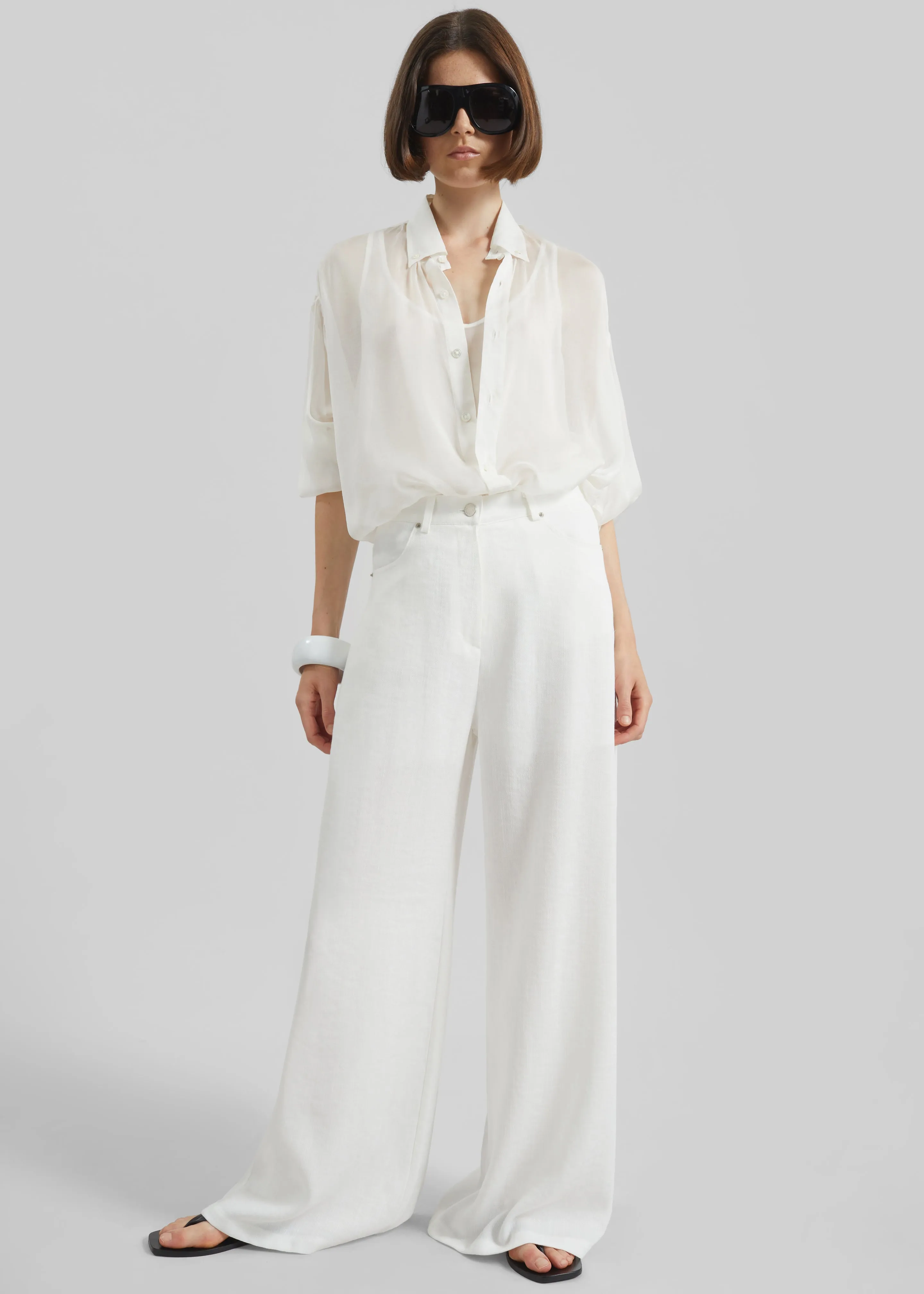 Mapello Wide Leg Pants - White sold by Frankie Shop product image thumbnail 5
