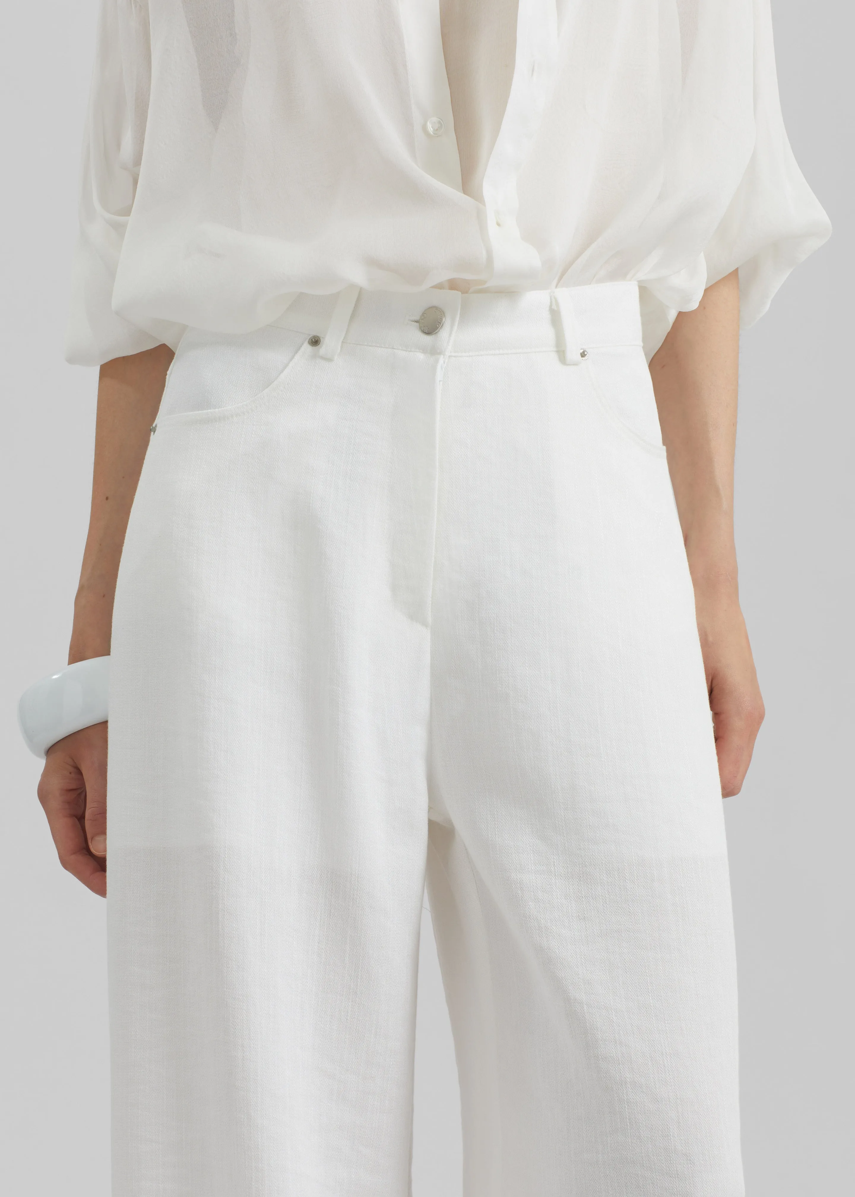 Mapello Wide Leg Pants - White sold by Frankie Shop product image thumbnail 4