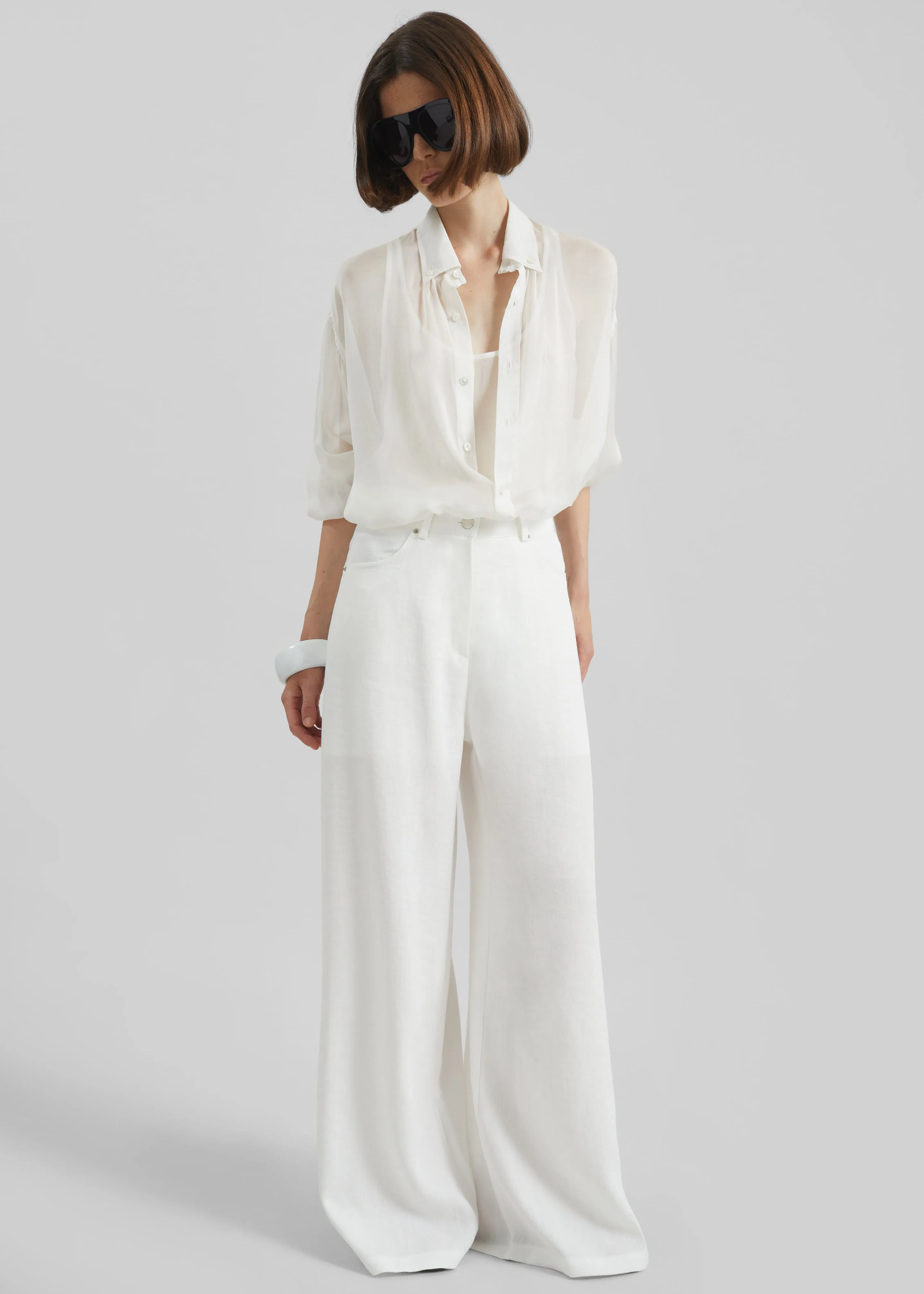 Mapello Wide Leg Pants - White sold by Frankie Shop