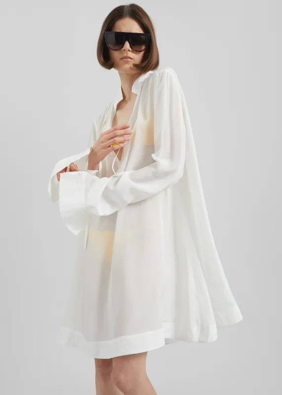 Nazare Fluid Shirt Dress - White sold by Frankie Shop