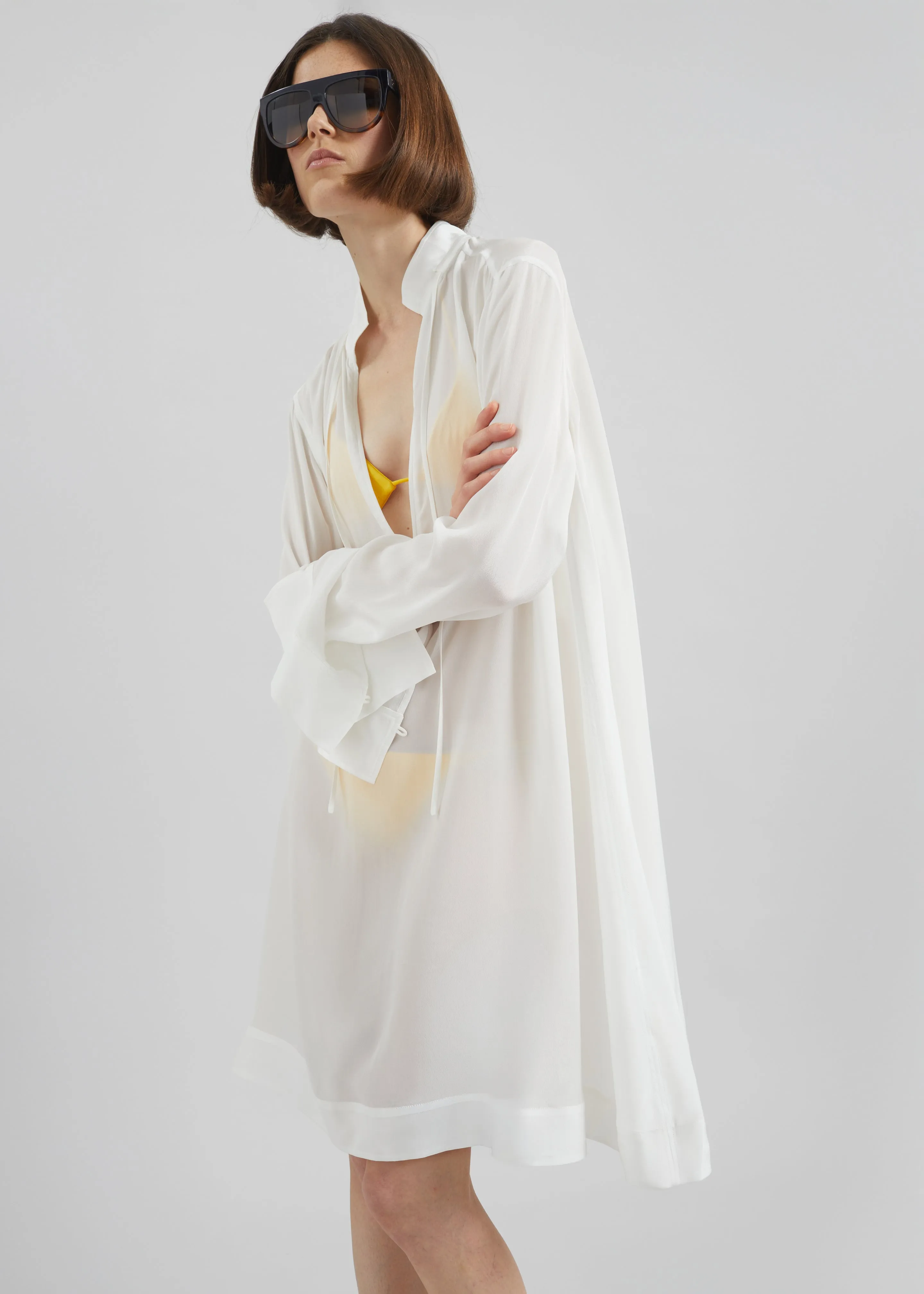 Nazare Fluid Shirt Dress - White sold by Frankie Shop product image thumbnail 5
