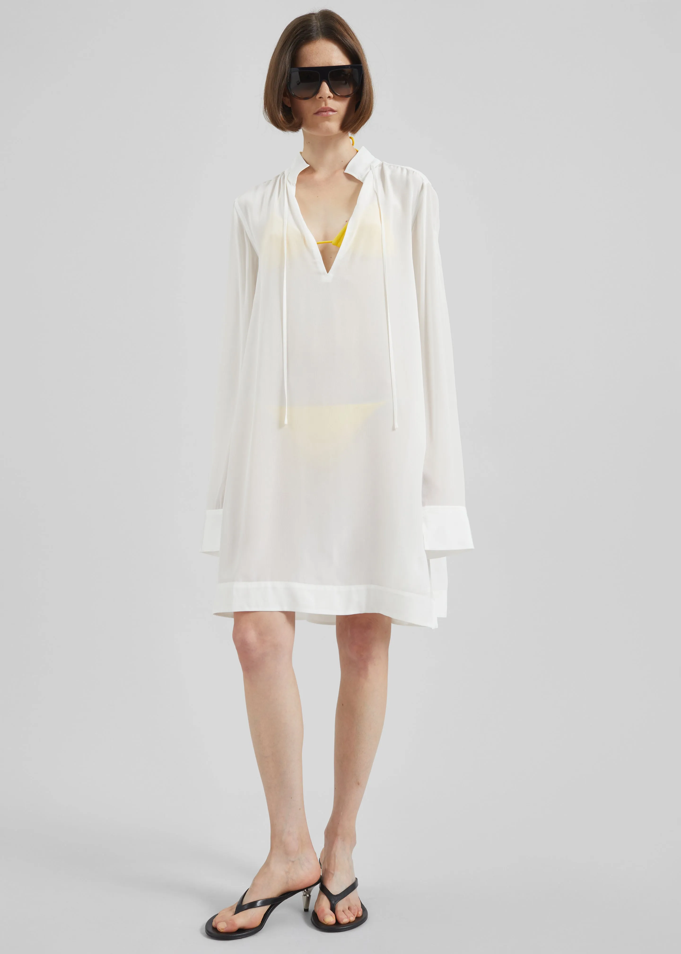 Nazare Fluid Shirt Dress - White sold by Frankie Shop product image thumbnail 3