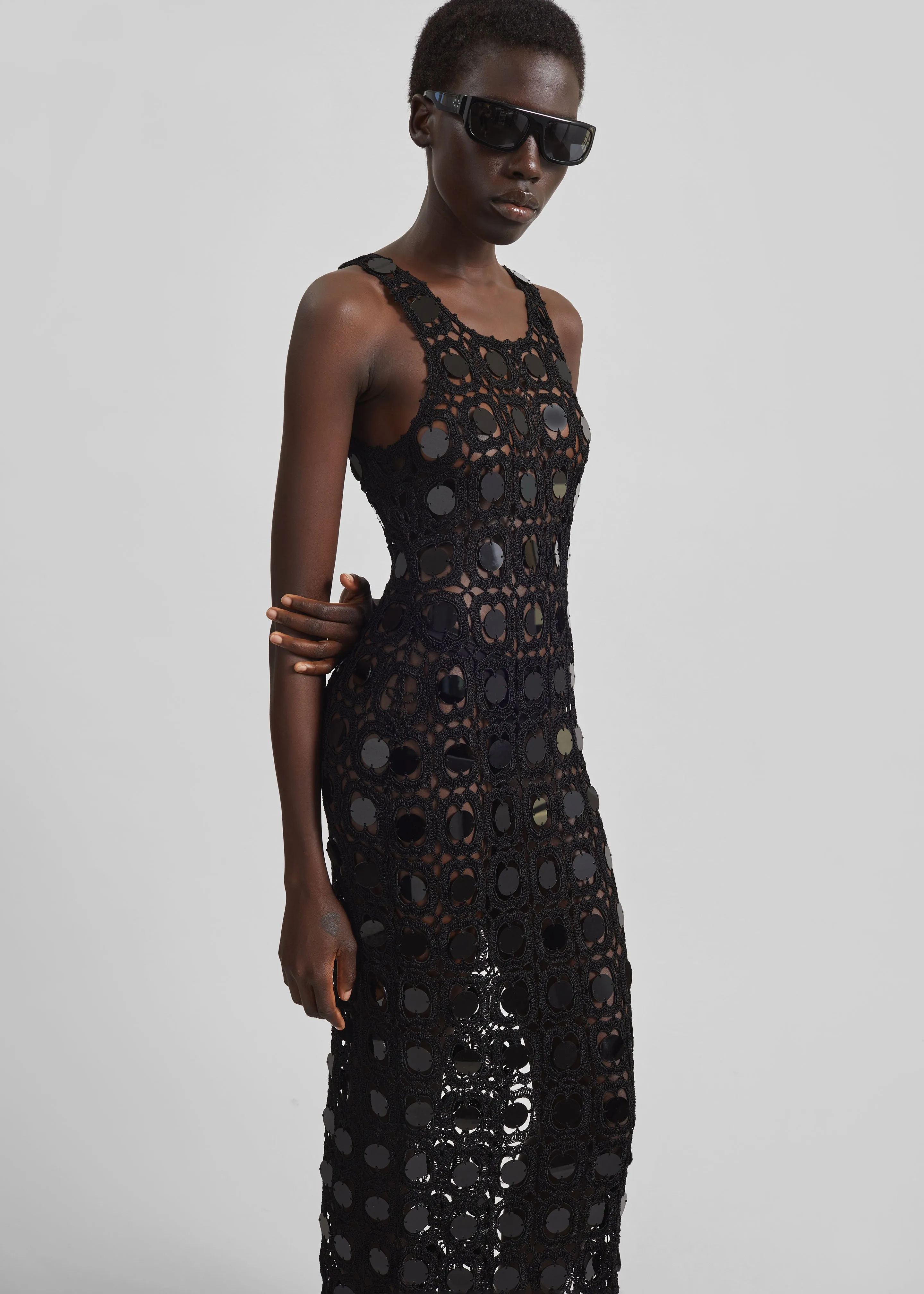 Hamina Mirror Crochet Dress - Black sold by Frankie Shop product image thumbnail 3