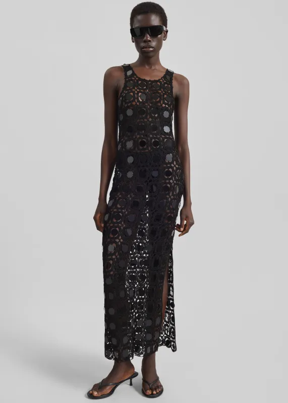 Hamina Mirror Crochet Dress - Black made by Frankie Shop