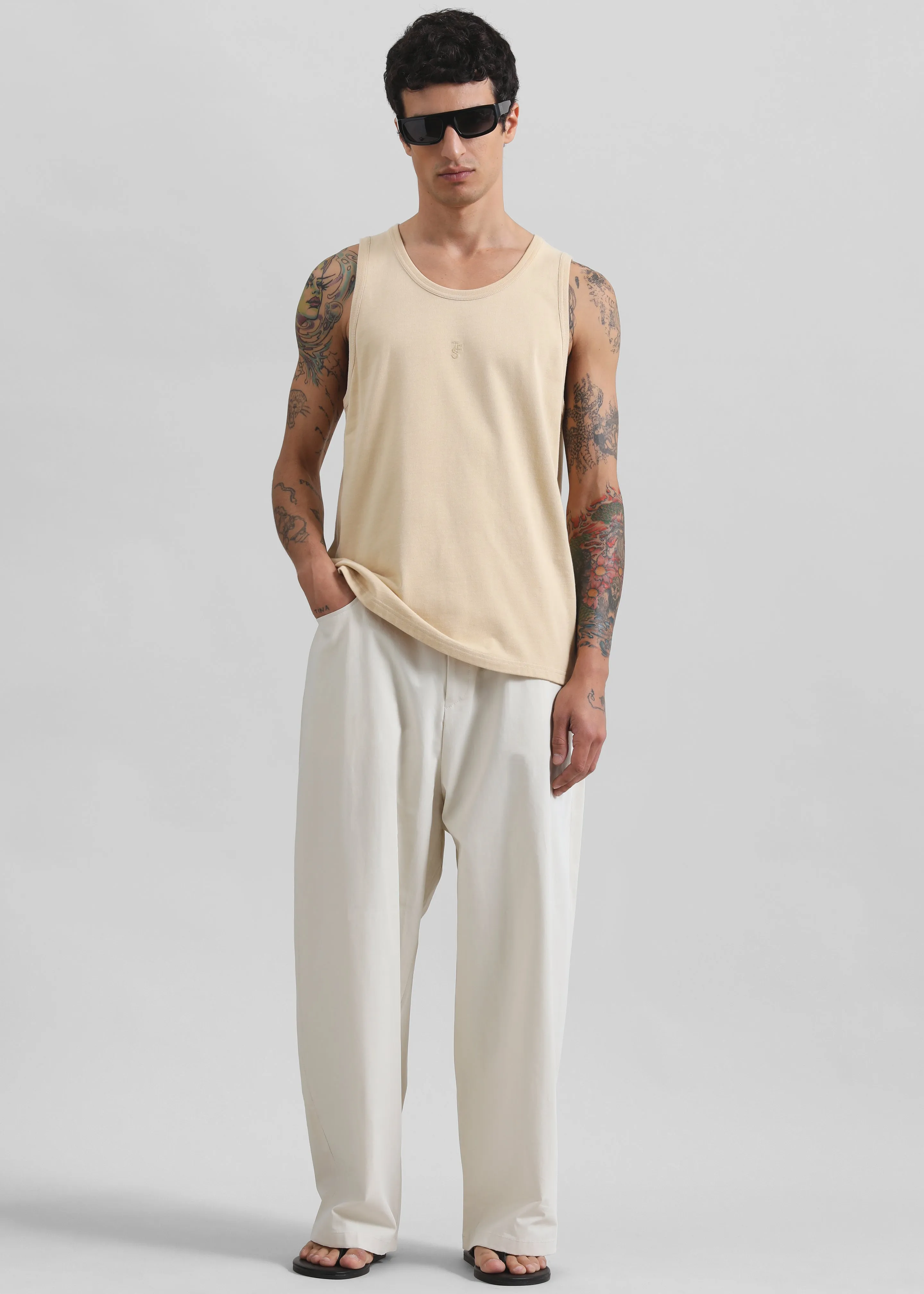 Malton Wide Trousers - Ecru sold by Frankie Shop product image thumbnail 3