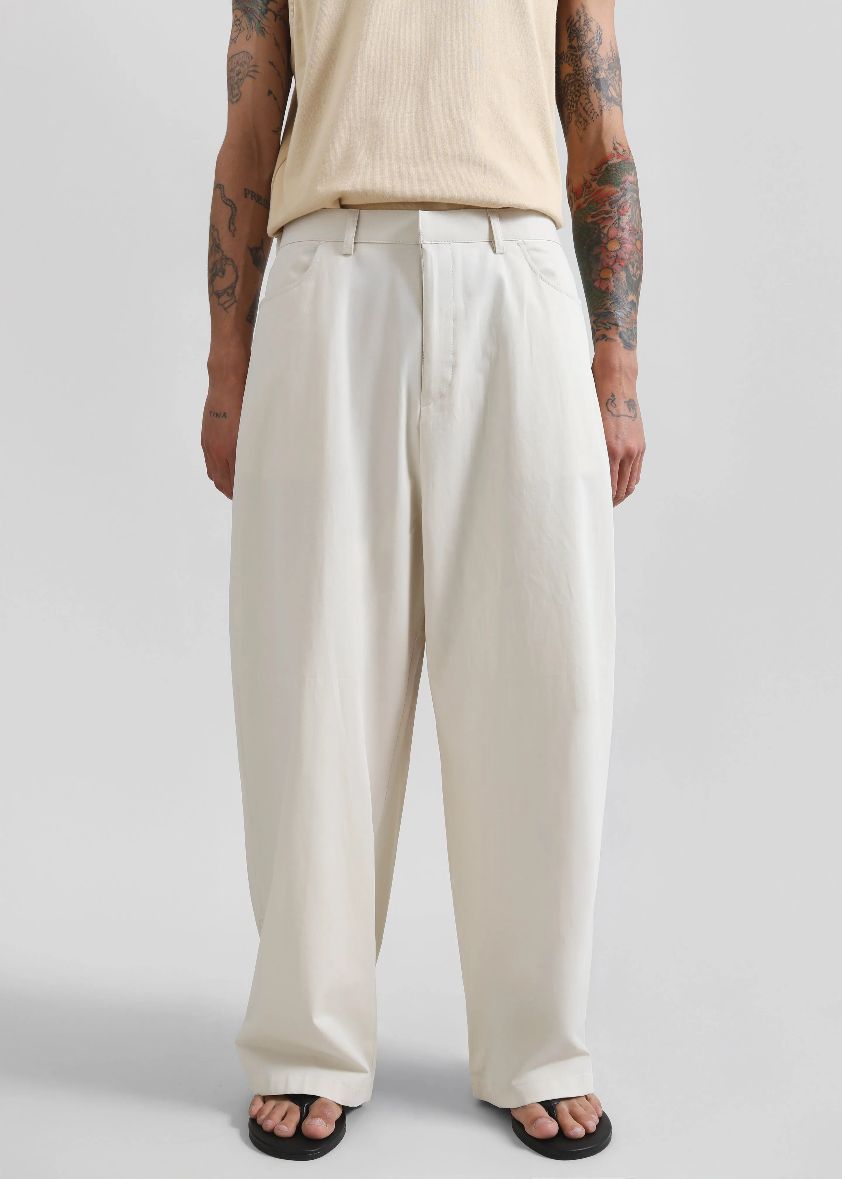 Malton Wide Trousers - Ecru sold by Frankie Shop product image thumbnail 4