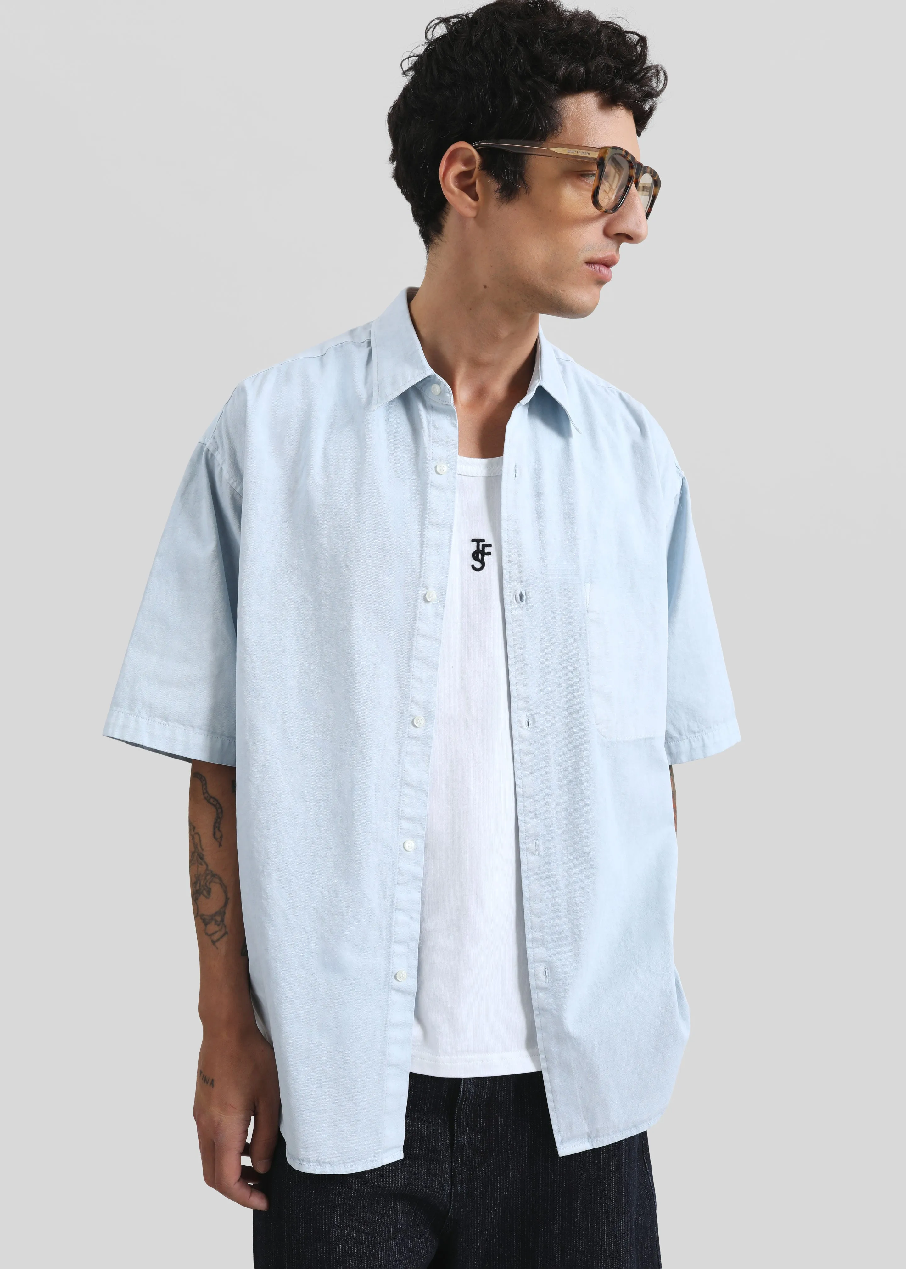 Havre Button Down Shirt - Pale Blue sold by Frankie Shop product image thumbnail 5