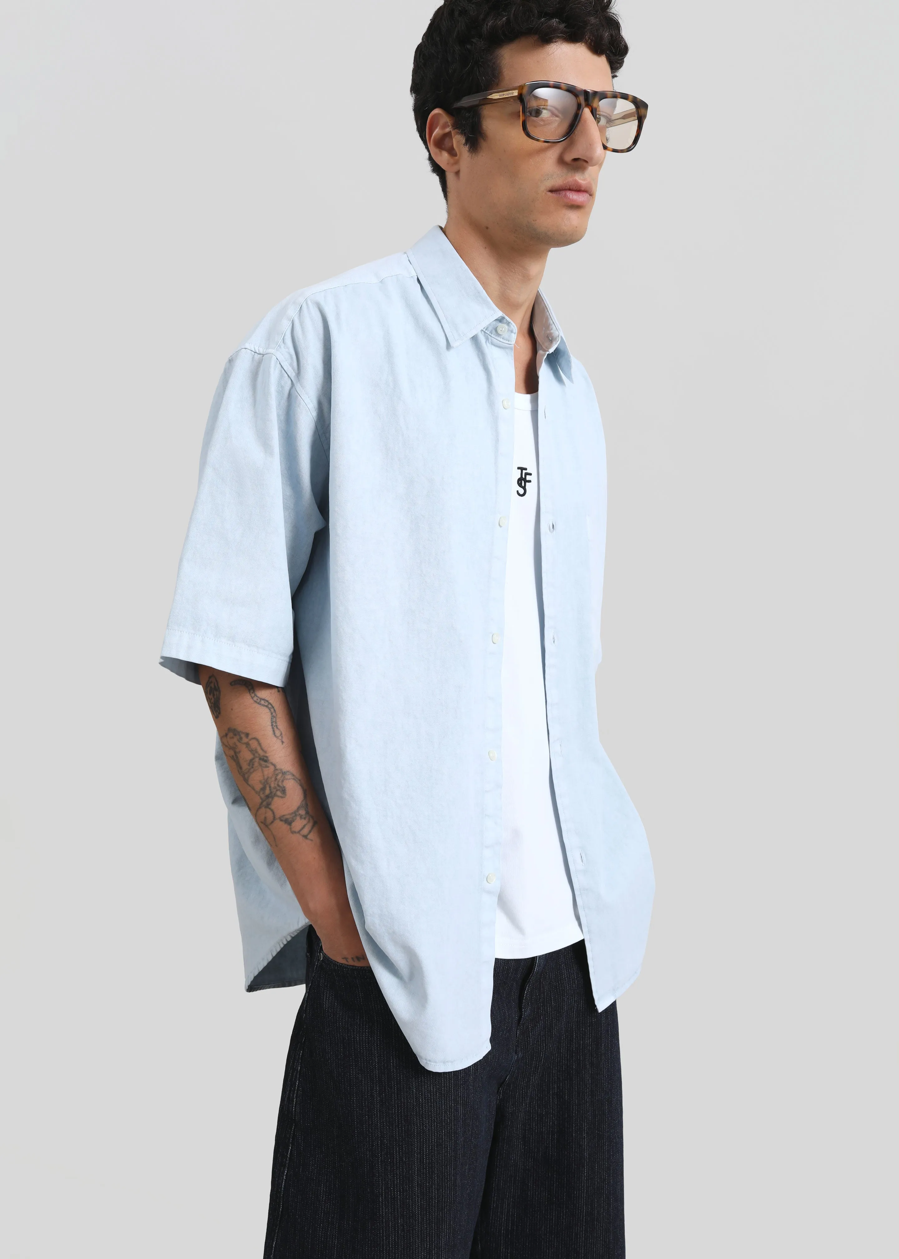 Havre Button Down Shirt - Pale Blue sold by Frankie Shop