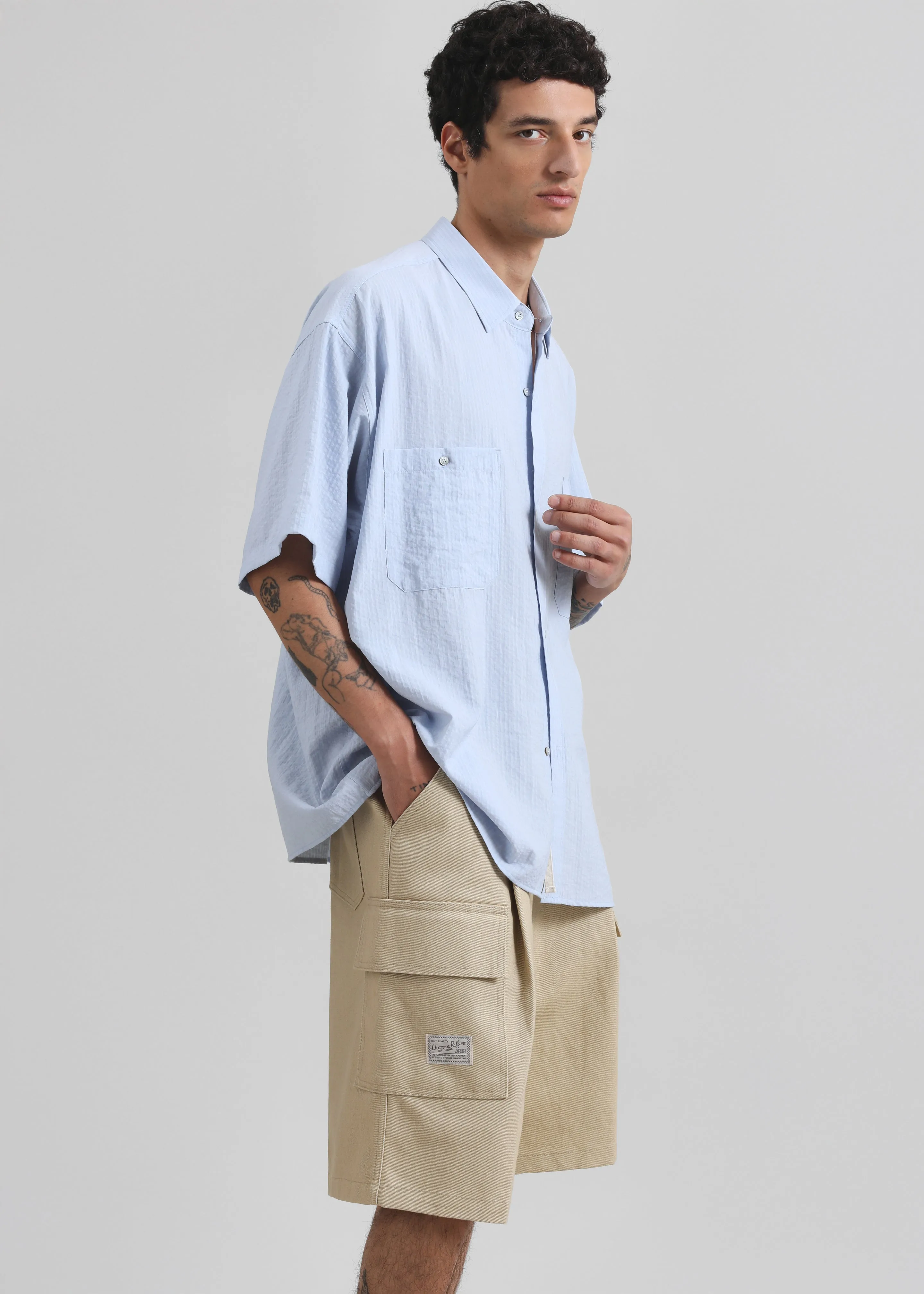 Preston Fluid Striped Shirt - Sky Blue sold by Frankie Shop product image thumbnail 5