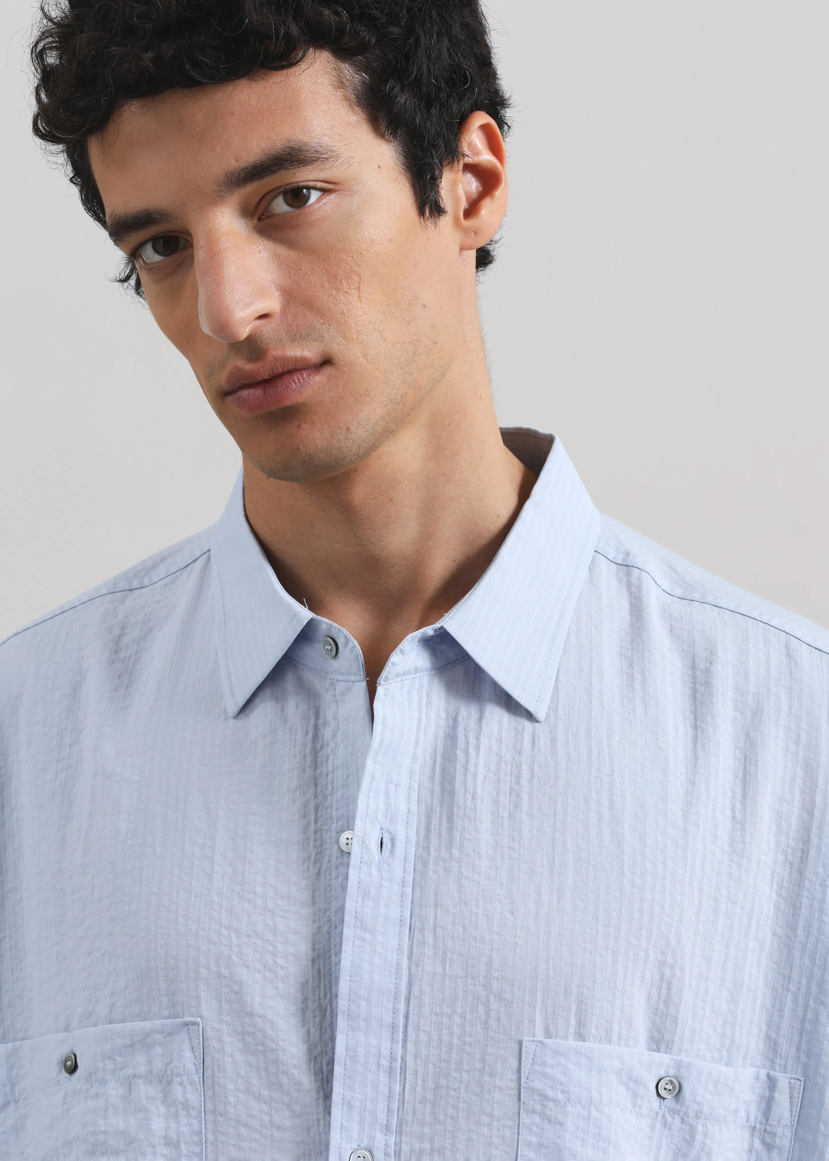 Preston Fluid Striped Shirt - Sky Blue sold by Frankie Shop product image thumbnail 3