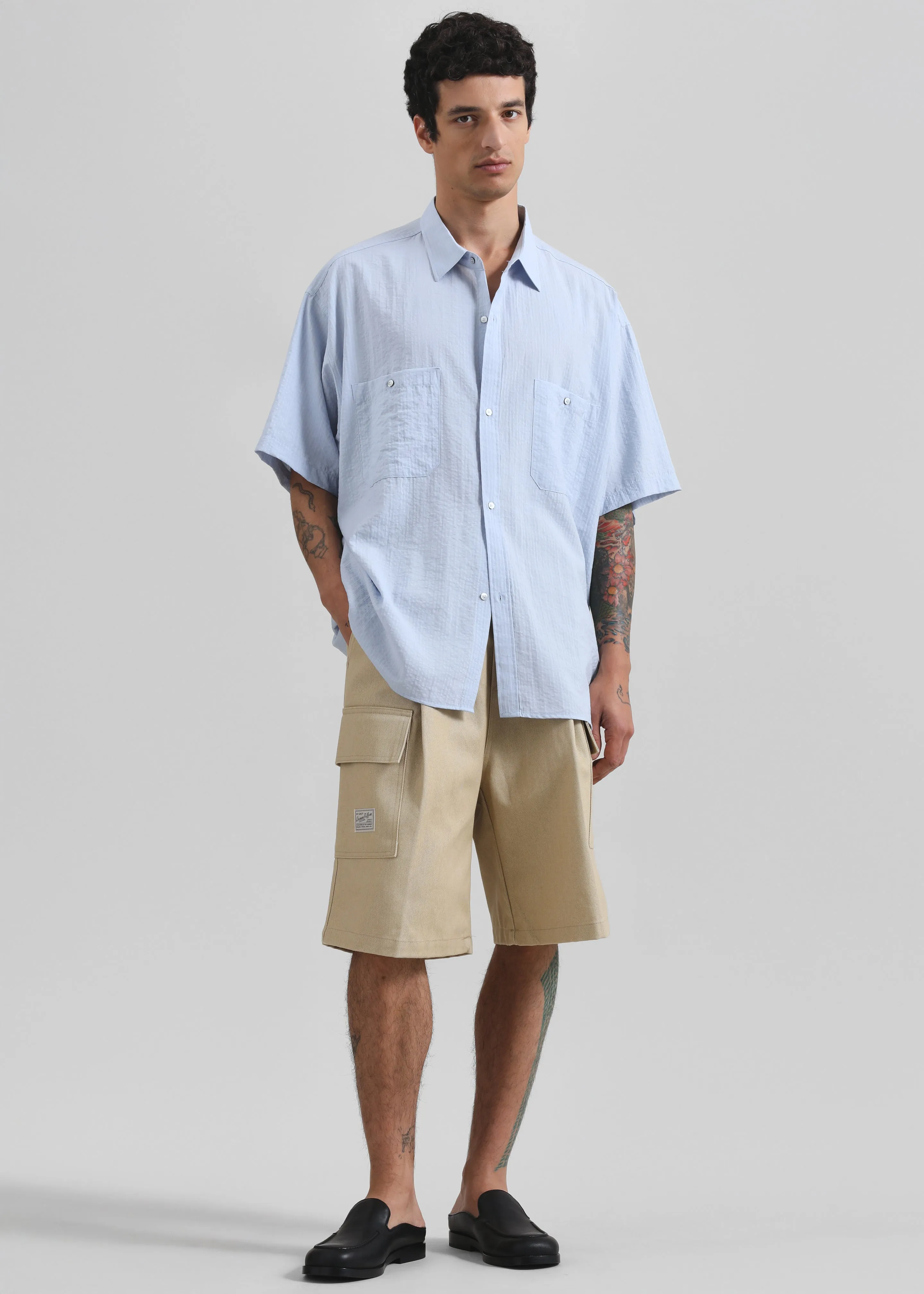 Preston Fluid Striped Shirt - Sky Blue sold by Frankie Shop product image thumbnail 4