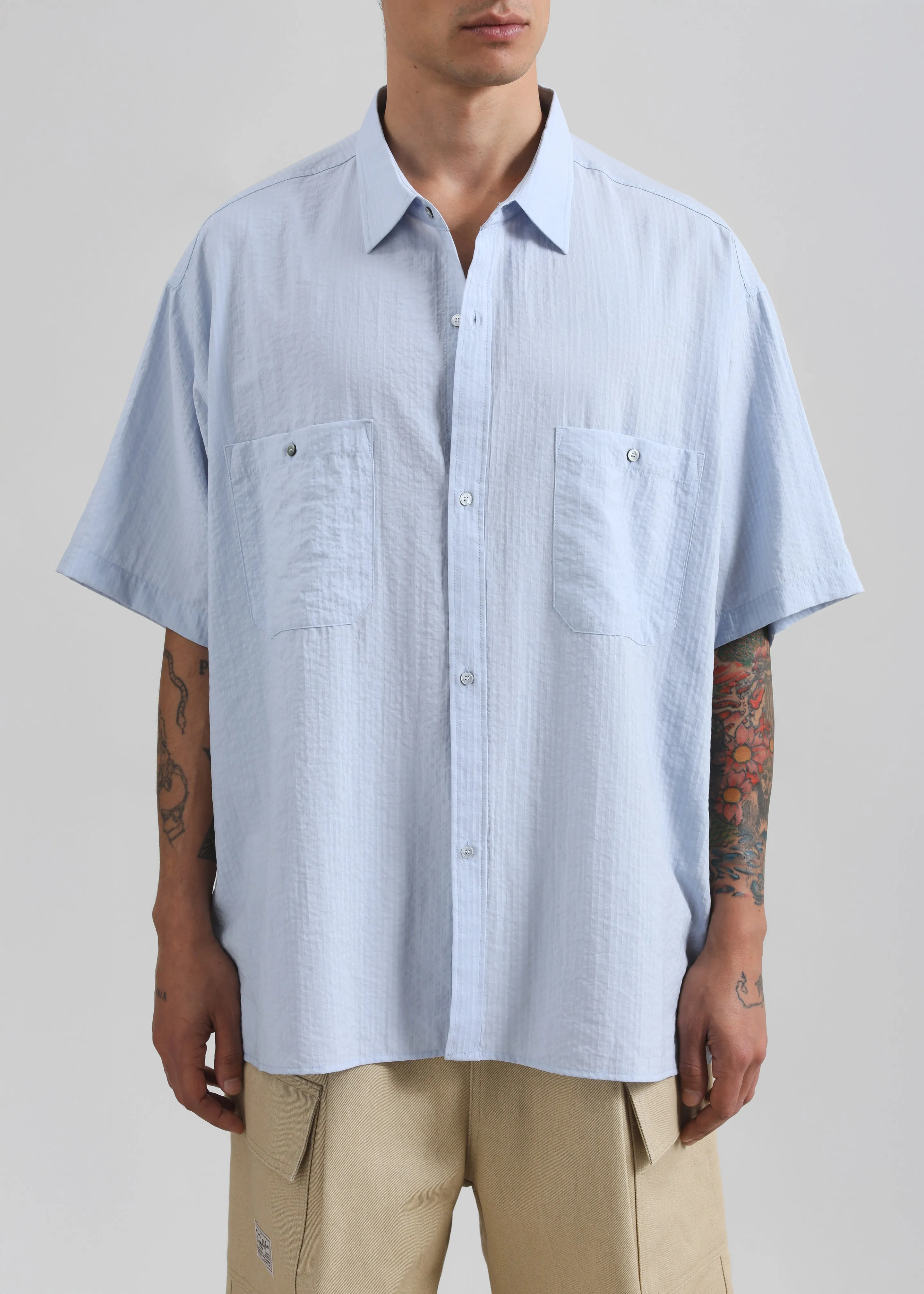 Preston Fluid Striped Shirt - Sky Blue sold by Frankie Shop product image thumbnail 2