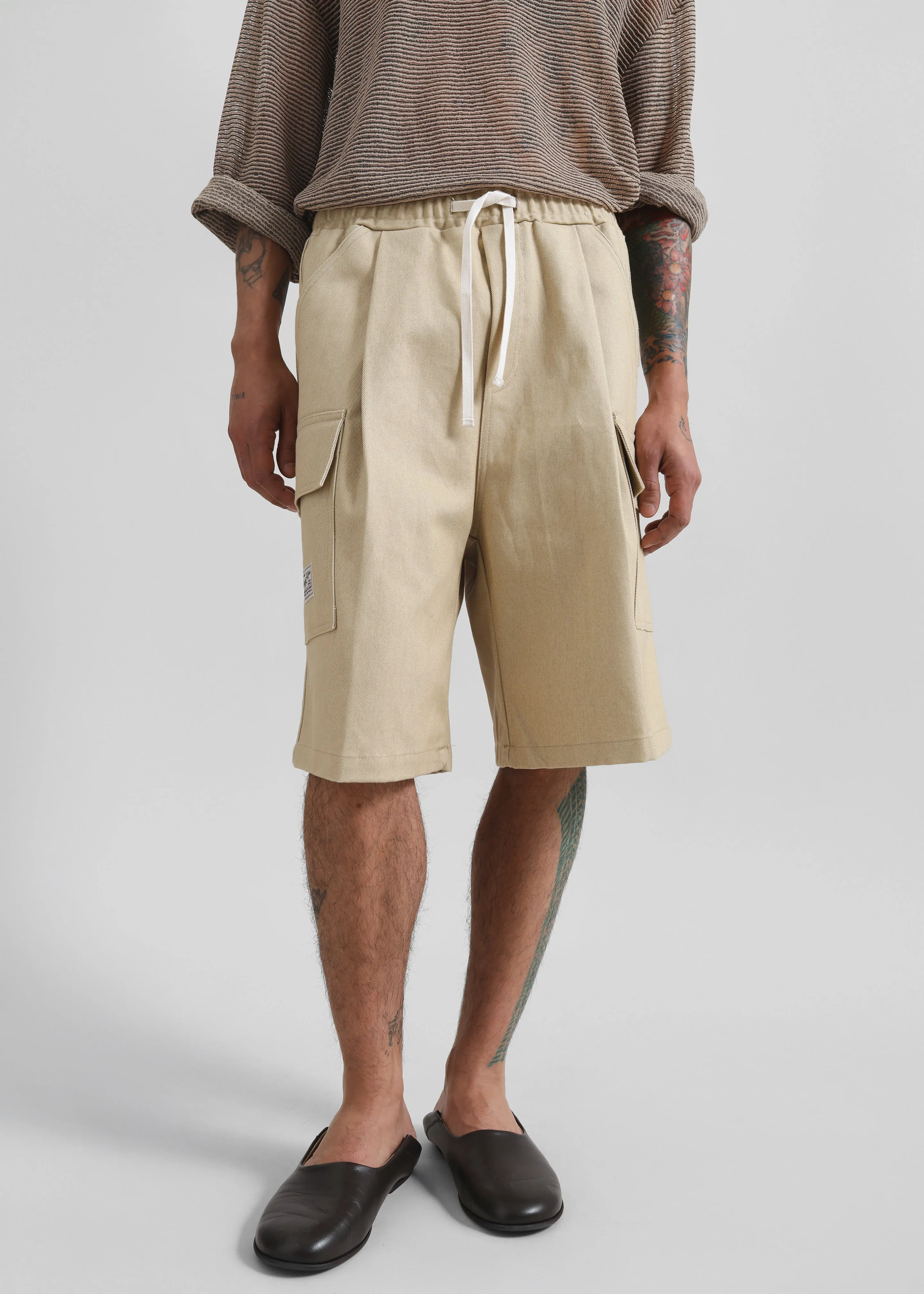 Dunwich Denim Bermuda Shorts - Beige sold by Frankie Shop product image thumbnail 4
